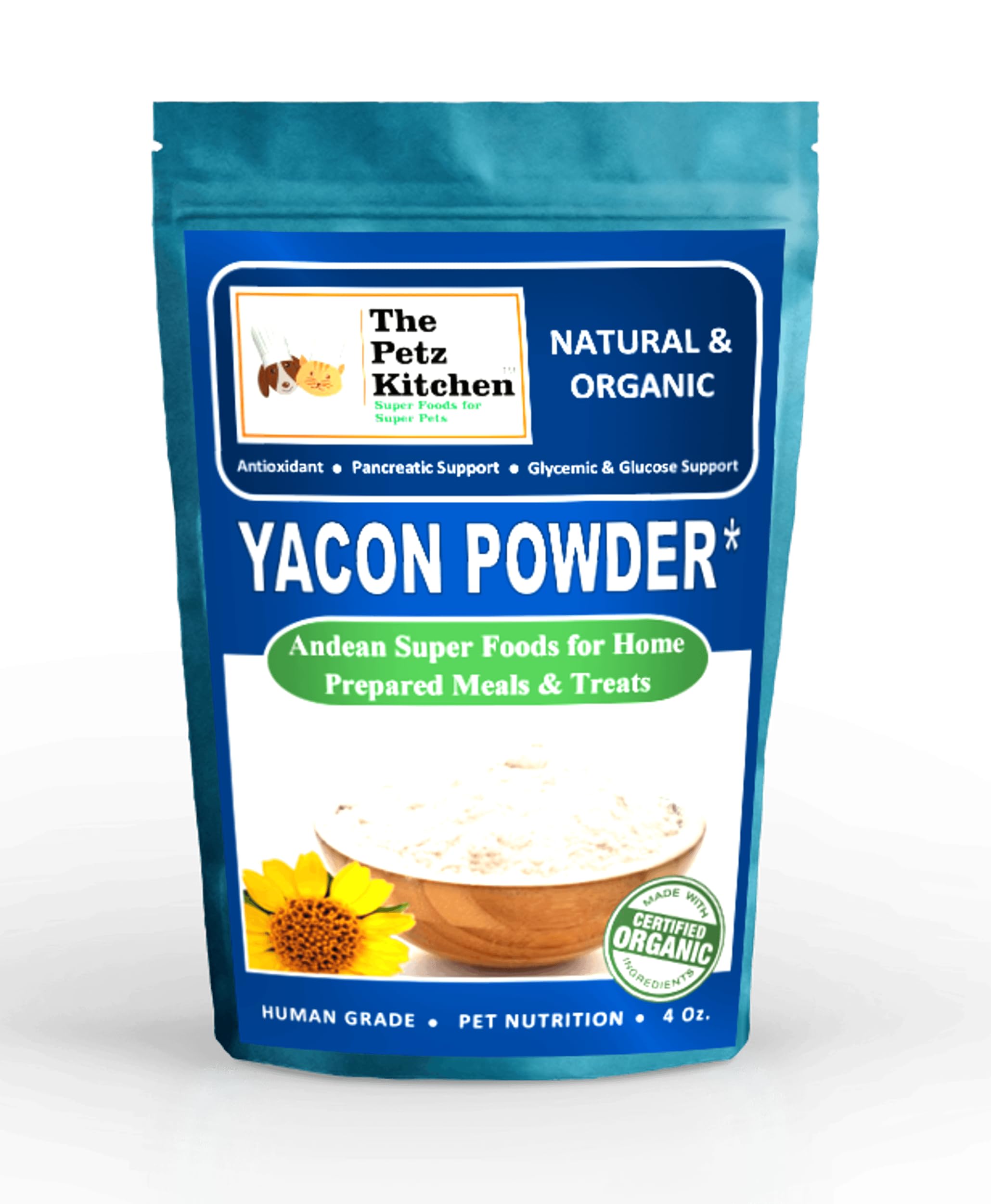 Yacon Leaf - Antioxidant Pancreatic Support* Glycemic & Glucose Support* The Petz Kitchen - Organic Human Grade Ingredients For Home Prepared Meals & Treats