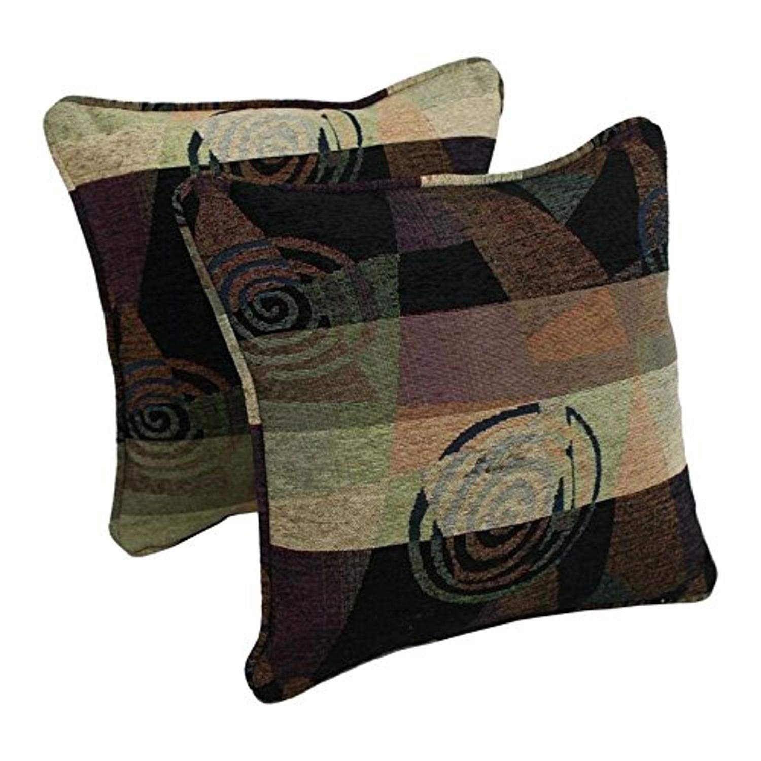 18-inch Patterned Jacquard Chenille Square Throw Pillows (Set of 2)