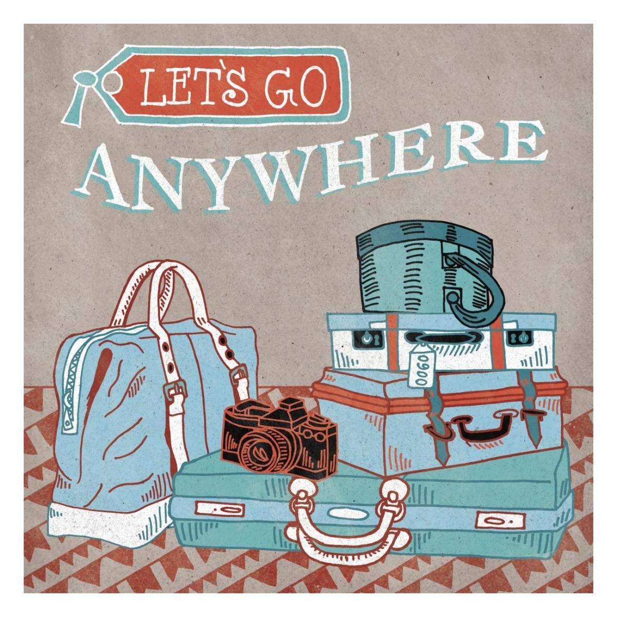 Adventure Love Suitcase -Paper Art-26x26″