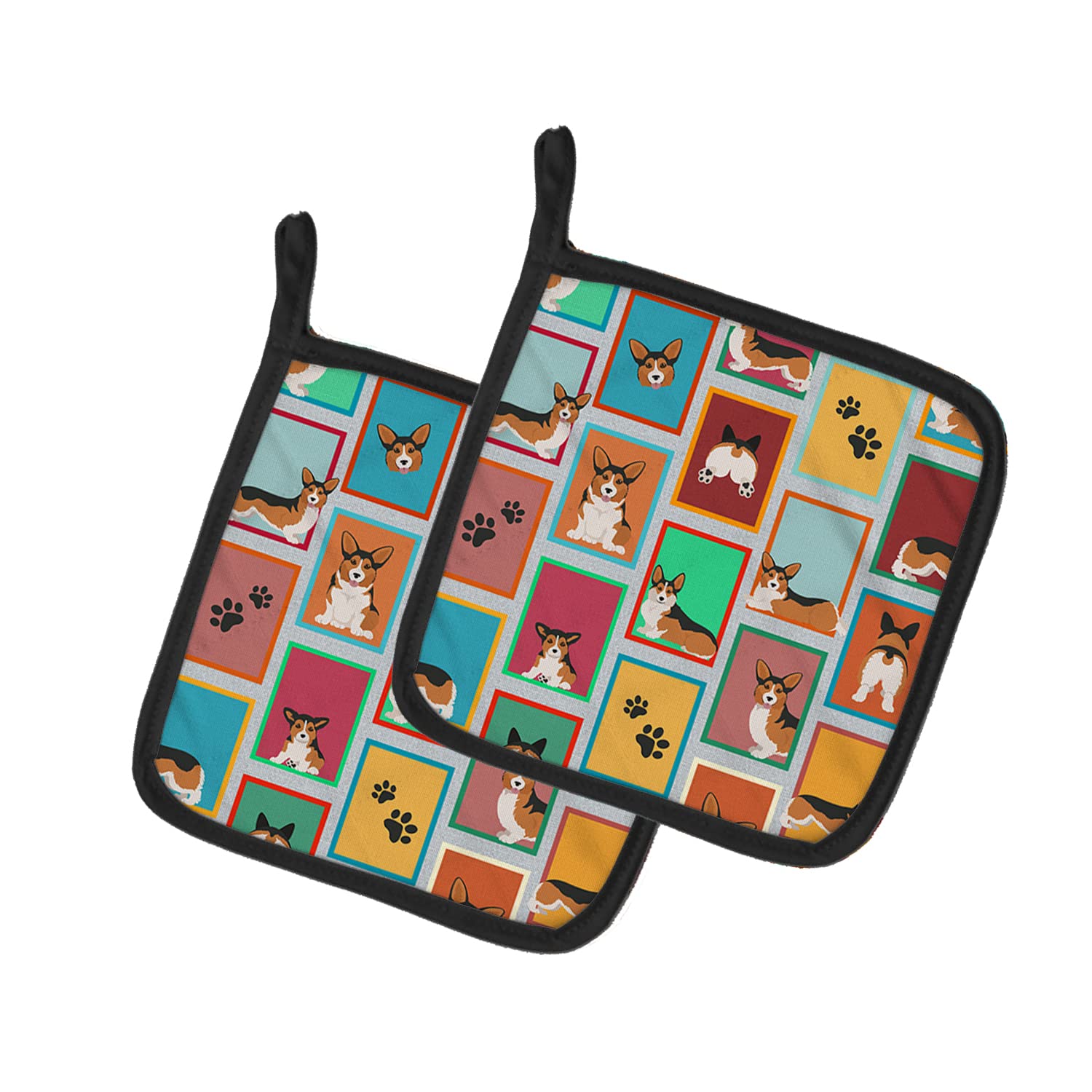 Lots of Sable Pembroke Corgi Pair of Pot Holders