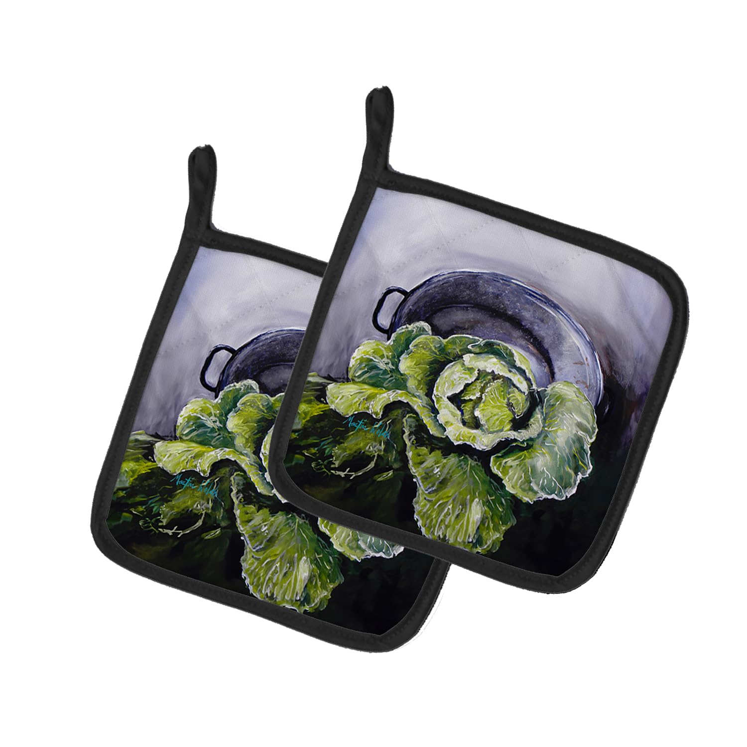 Home Grown In Plaquemines Parish Cabbage Pair of Pot Holders