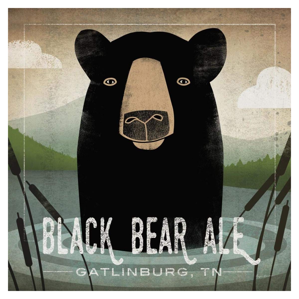 Skinny Dip Black Bear Ale -Paper Art-38x38”