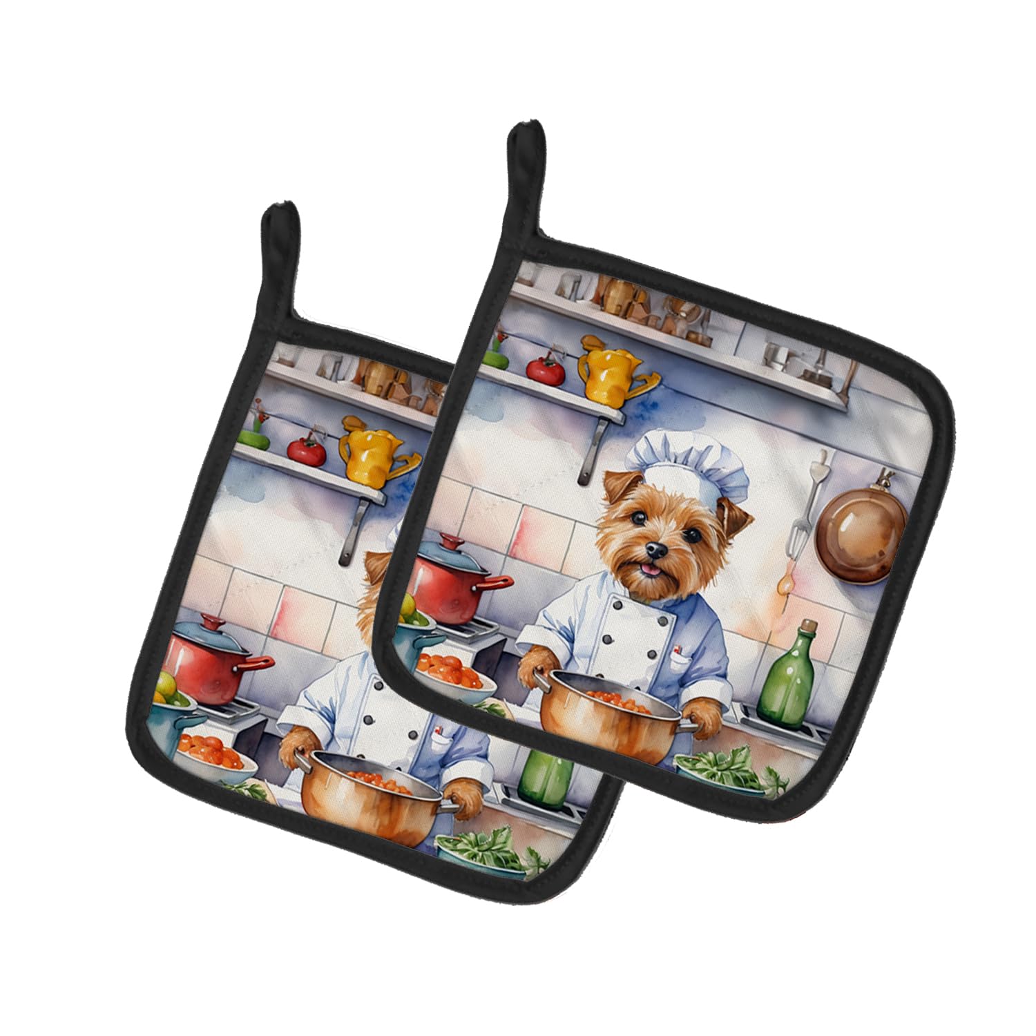 Norfolk Terrier The Chef Pair of Pot Holders