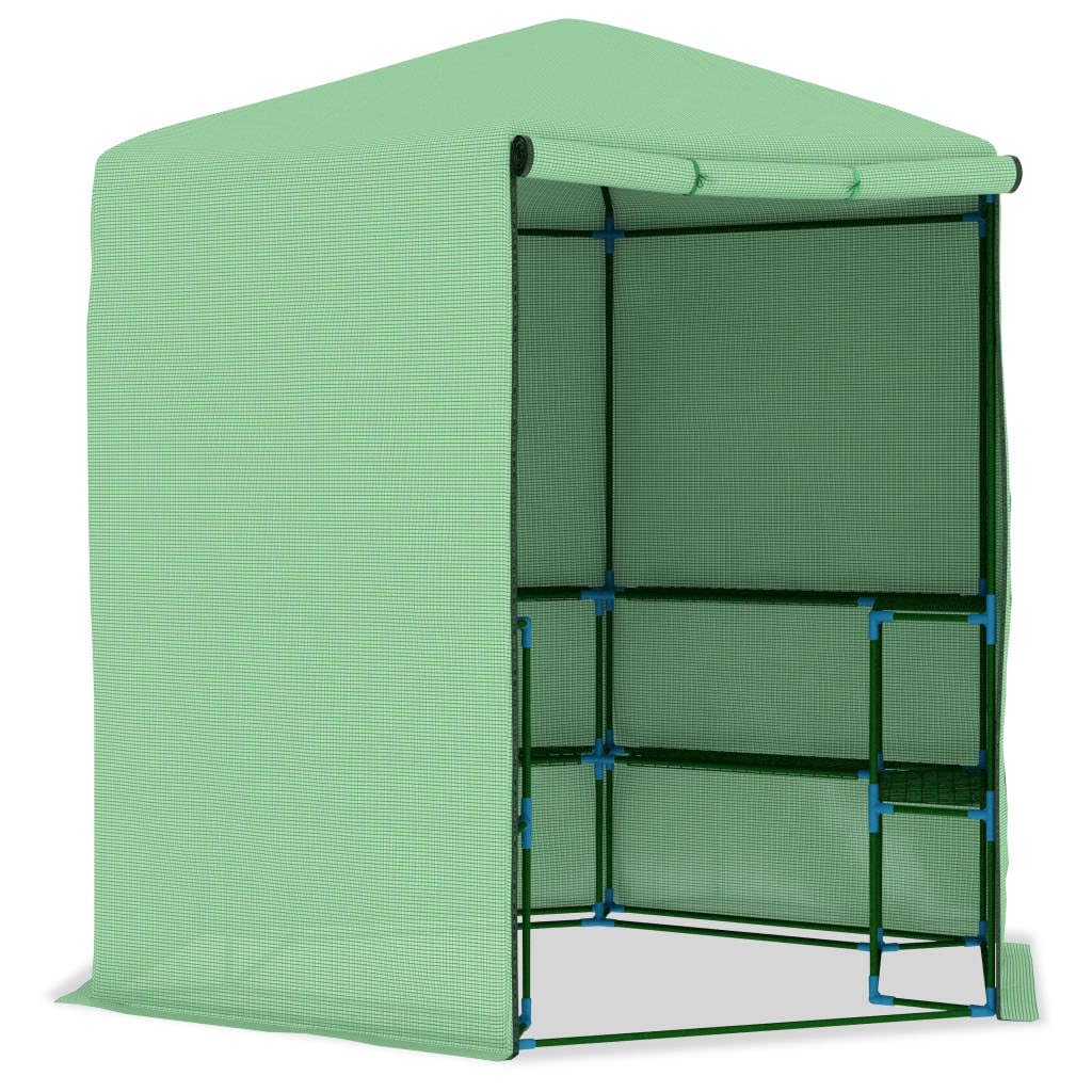 vidaXL Greenhouse with Shelves Steel 89.4x87.8"