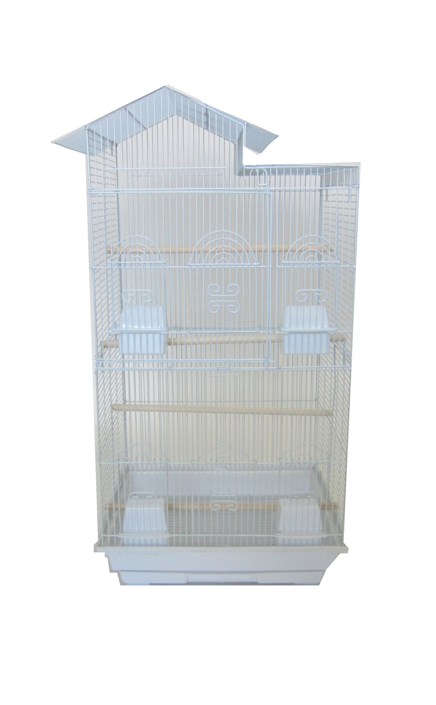 6894 3/8 Bar Spacing Villa Top Small Bird Cage - 18″x14″ In White″
