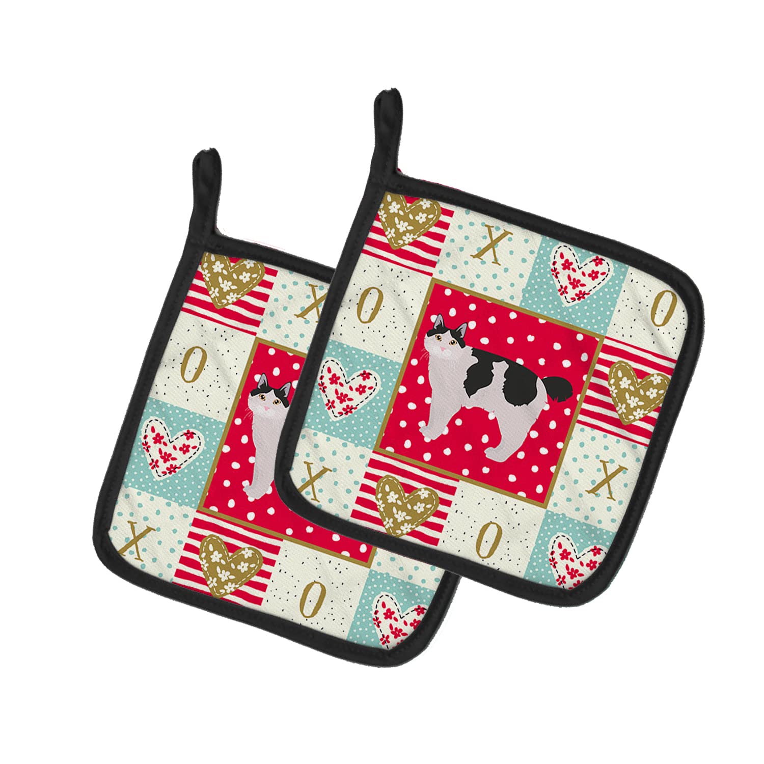Kurilian Bobtail #2 Cat Love Pair of Pot Holders