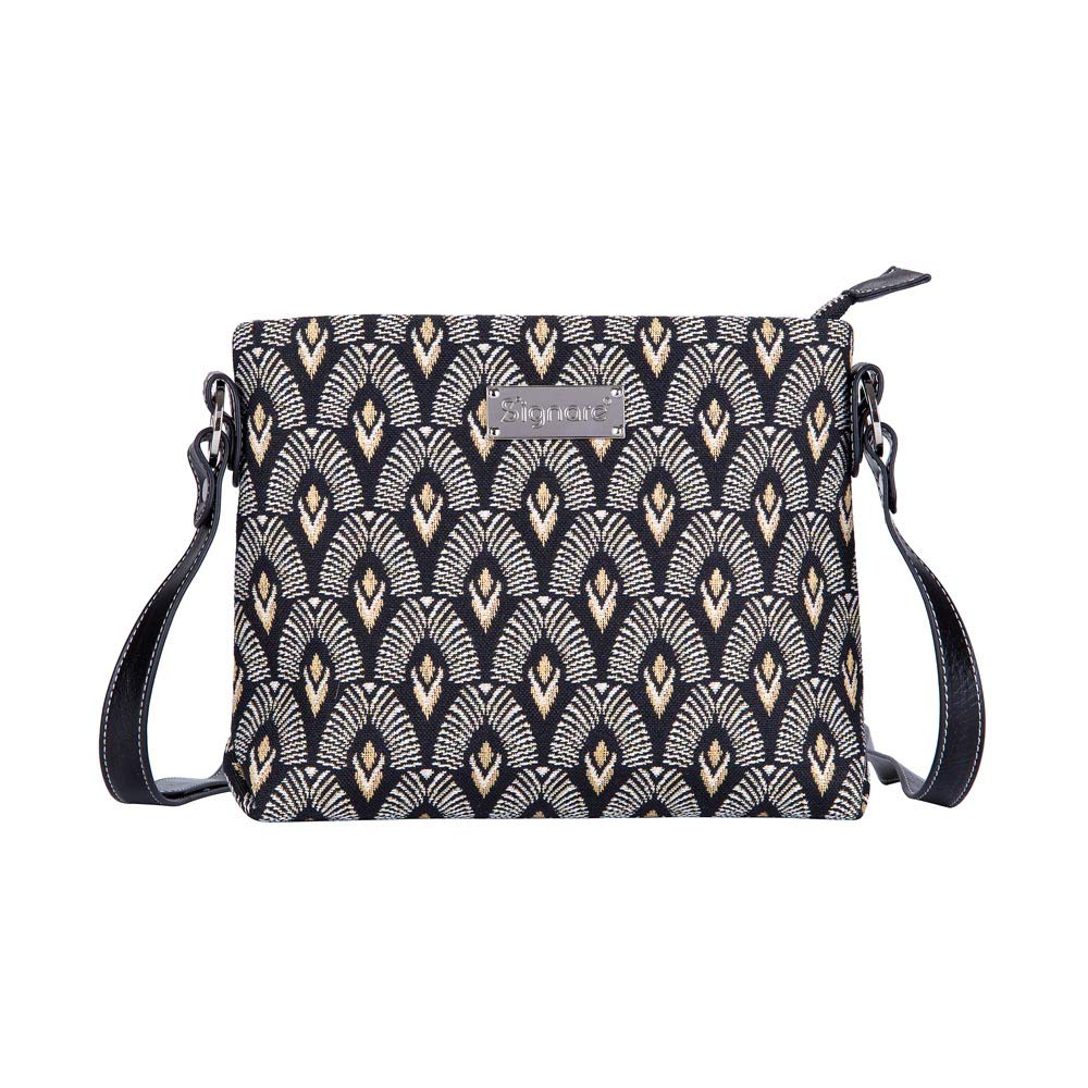 BLACK AND WHITE LUXOR CROSS BODY BAG PURSE HANDBAG
