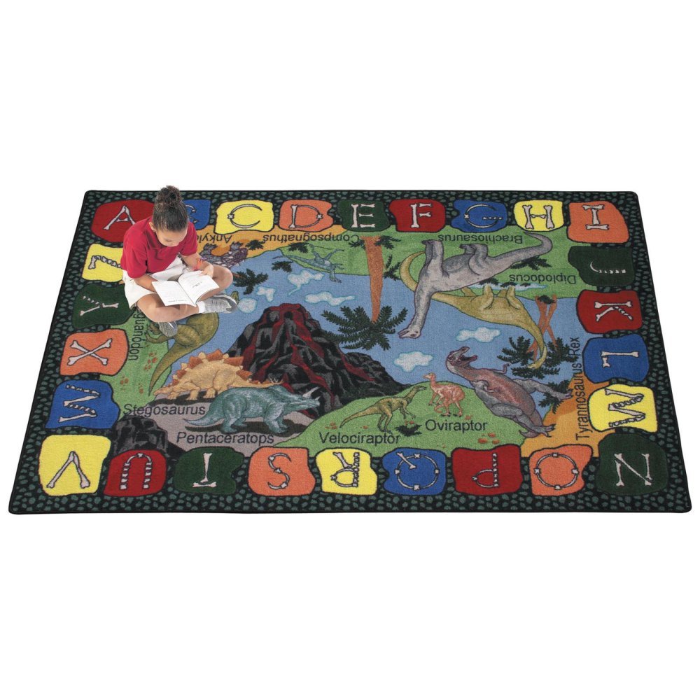 We Dig Dinosaurs 54 x 78??area rug in color Multi