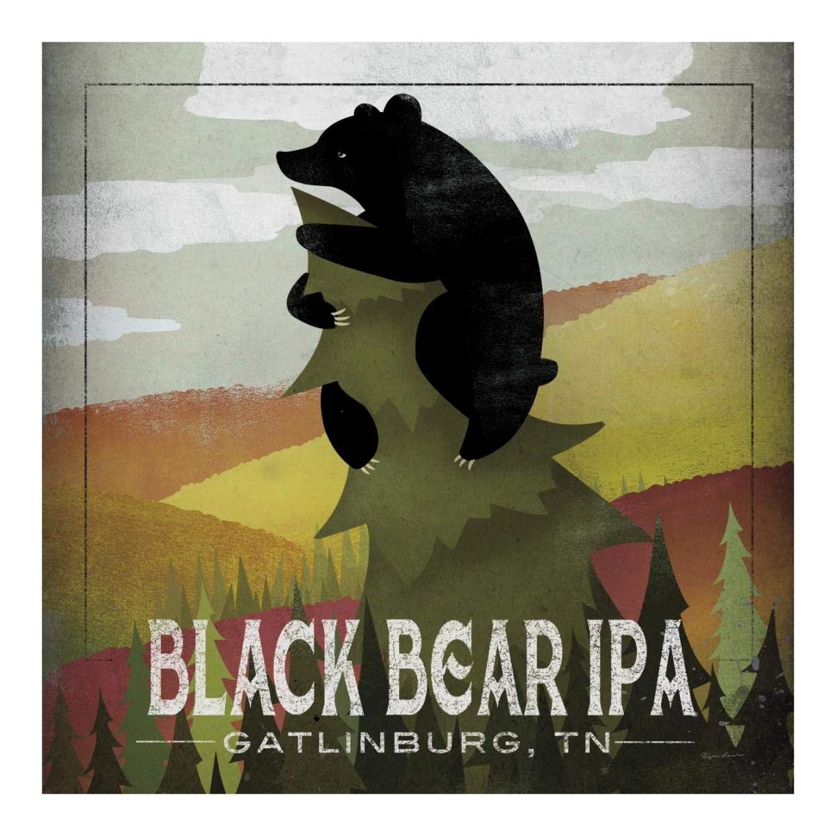 Leaf Peeper Black Bear IPA -Paper Art-20x20”