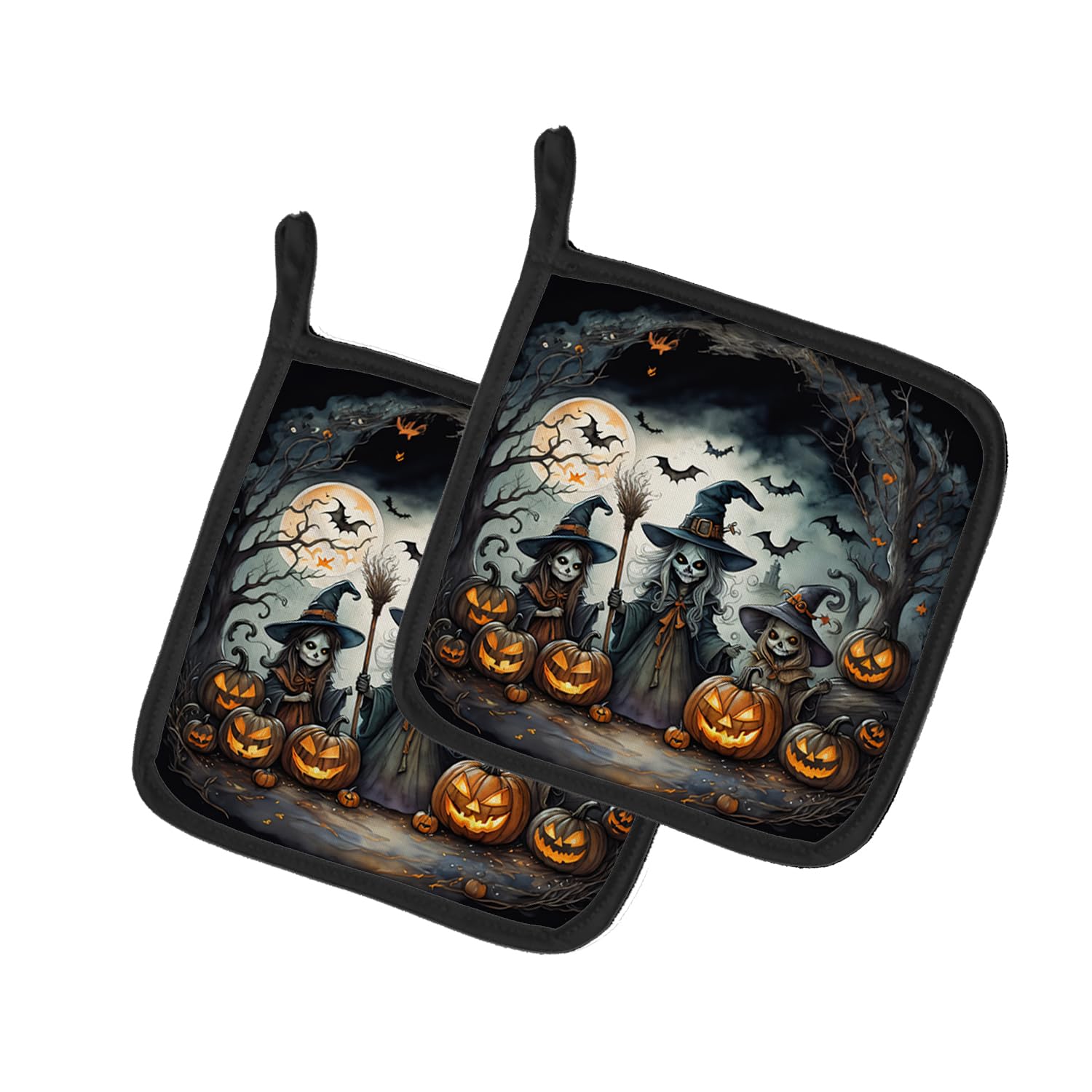 Witches Spooky Halloween Pair of Pot Holders