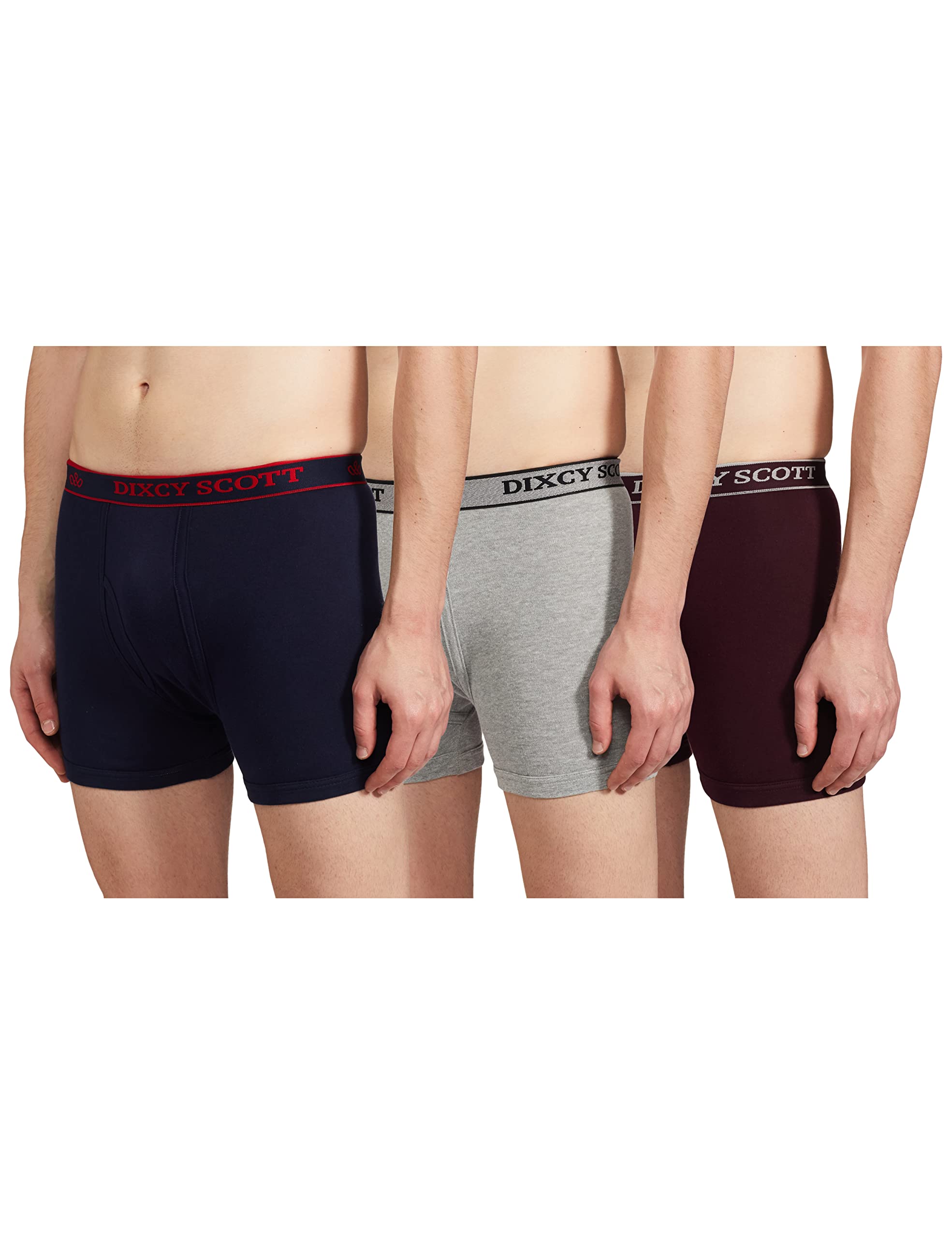 Dixcy Scott Men Assorted 100% Cotton Swish Trunk Pack Of 3  L