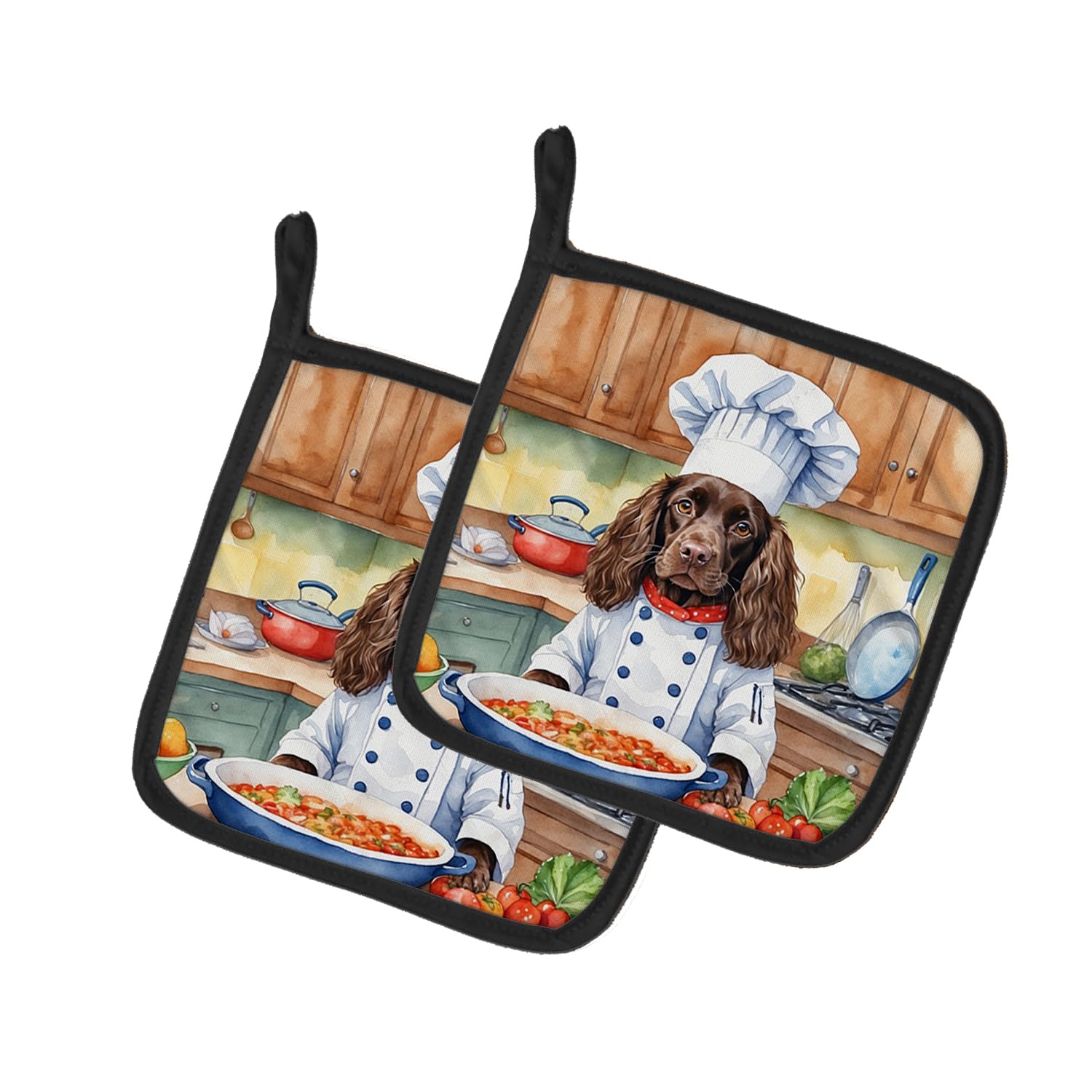 Boykin Spaniel The Chef Pair of Pot Holders