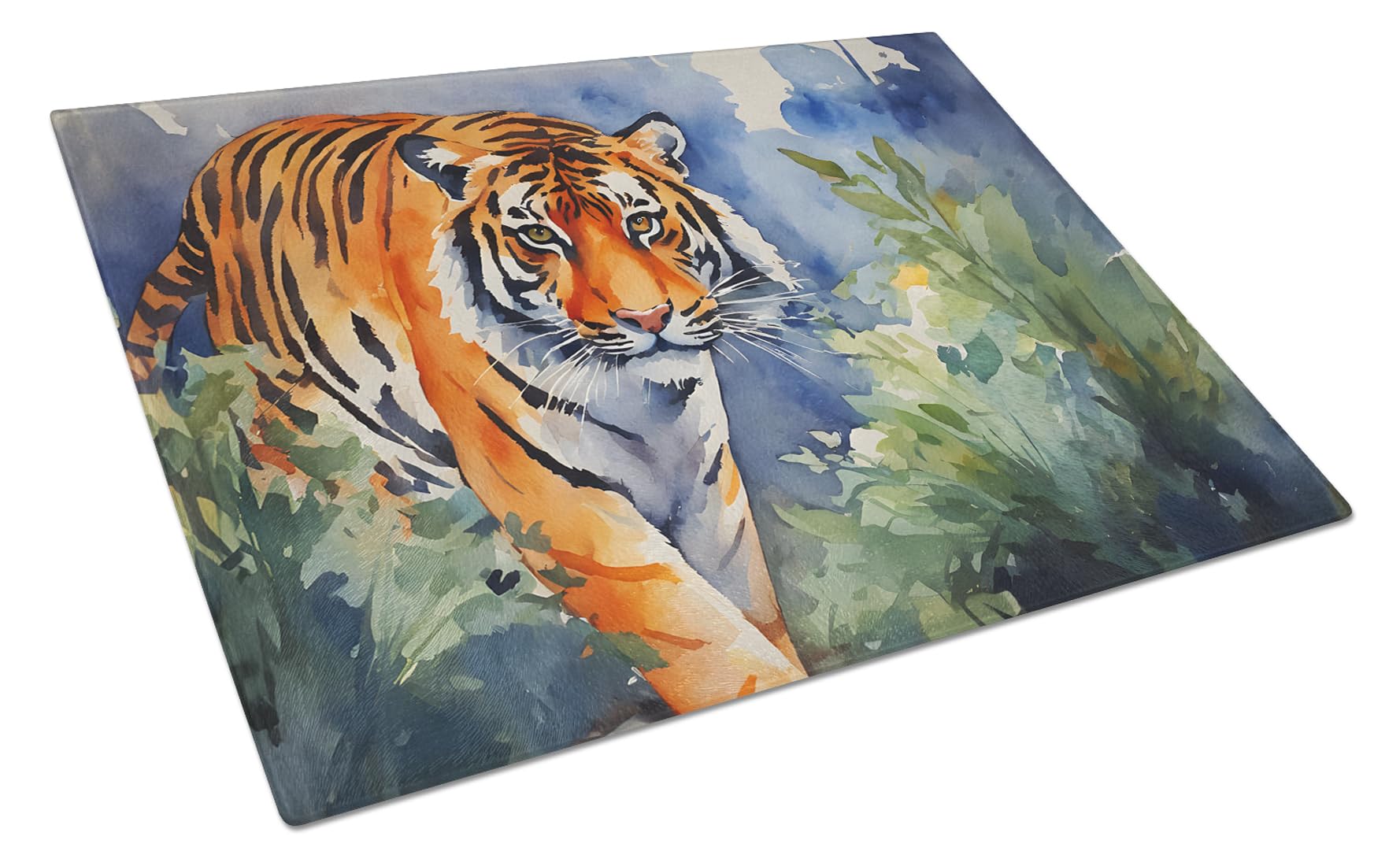 Carolines Treasures DAC2878LCB Bengal Tiger Glass Cutting Board Large Decorative Tempered Glass Kitchen Cutting and Serving Board Large Size Chopping Board