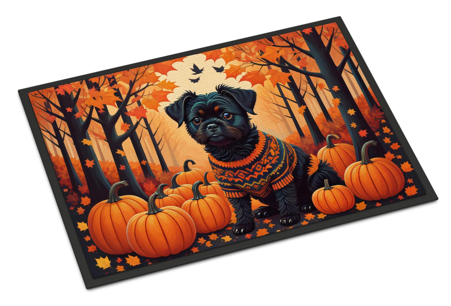 Carolines Treasures DAC1001JMAT Affenpinscher Fall Indoor or Outdoor Mat 24x36 Front Door Mat Indoor Outdoor Rugs for Entryway, Non Slip Washable Low Pile, 24H X 36W