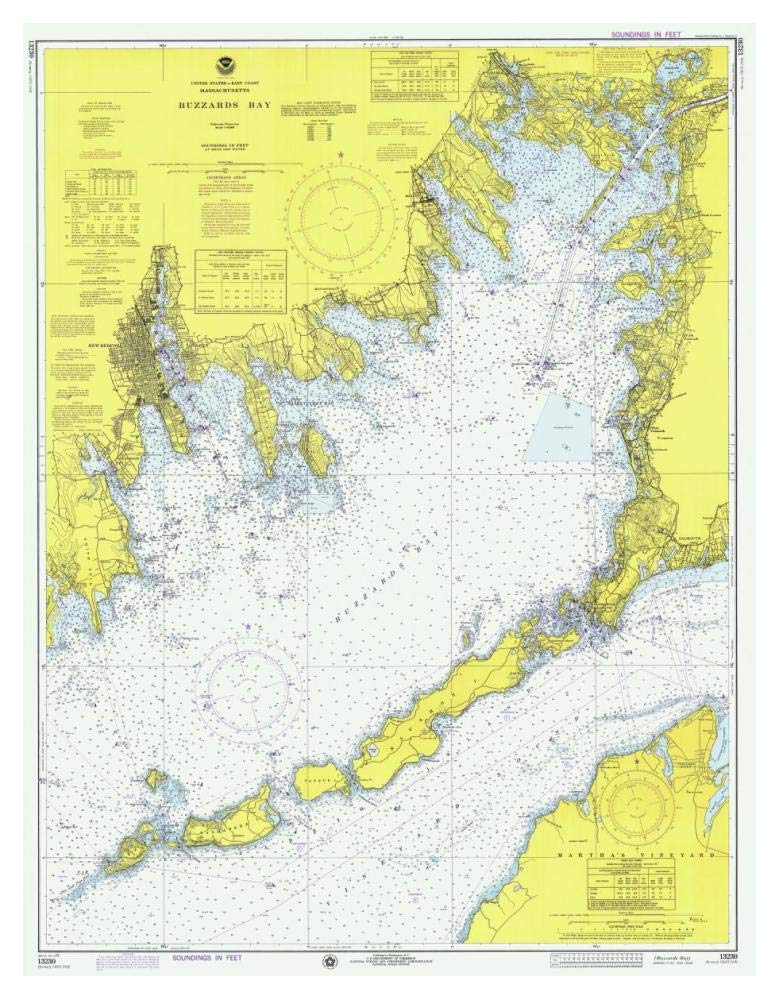 Nautical Chart - Buzzards Bay ca. 1974-Paper Art-33x42”