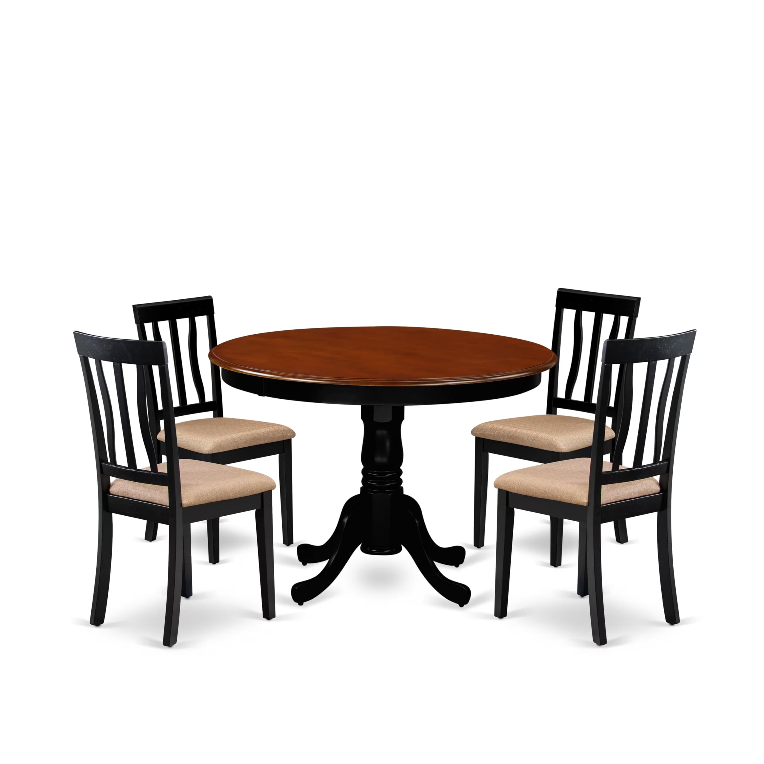 5 Pc set with a Dining Table and 4 Dinette Chairs in Black