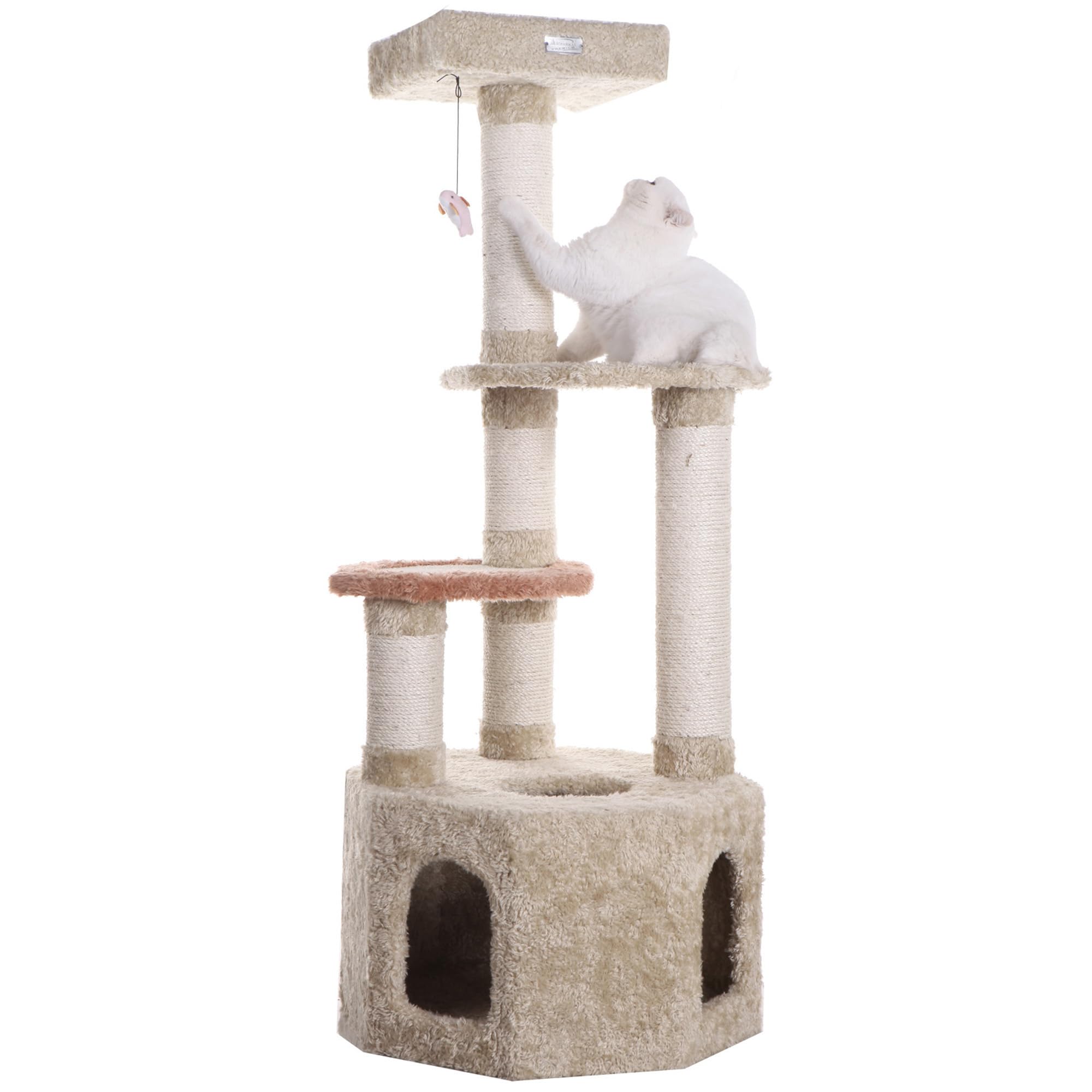 Armarkat X5703 Soft Heavy-Carpet Real Wood Cat Furniture With Condo For Large Cat