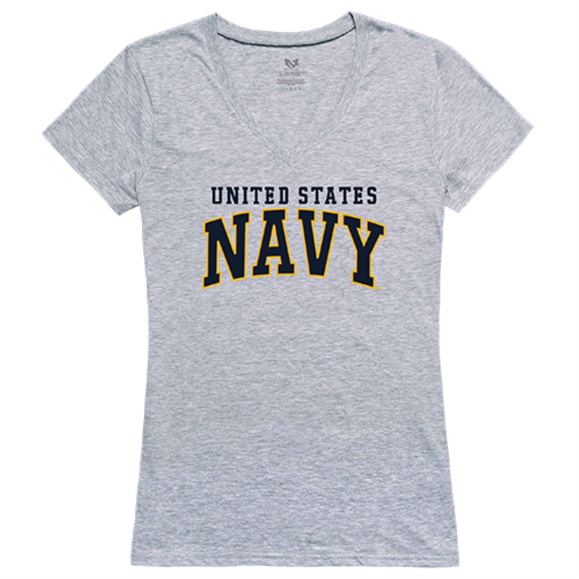 Graphic V-Neck, US Navy 3, H.Grey, M