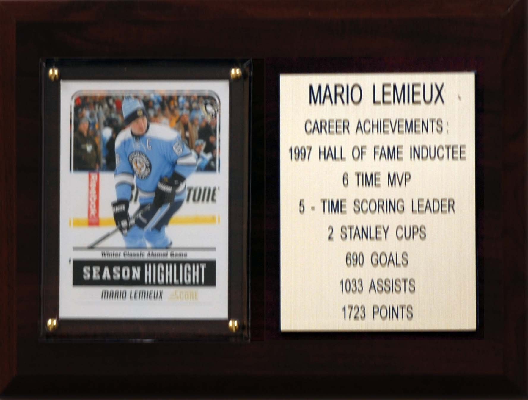 NHL 6X8″ Mario Lemieux Pittsburgh Penguins Career Stat Plaque