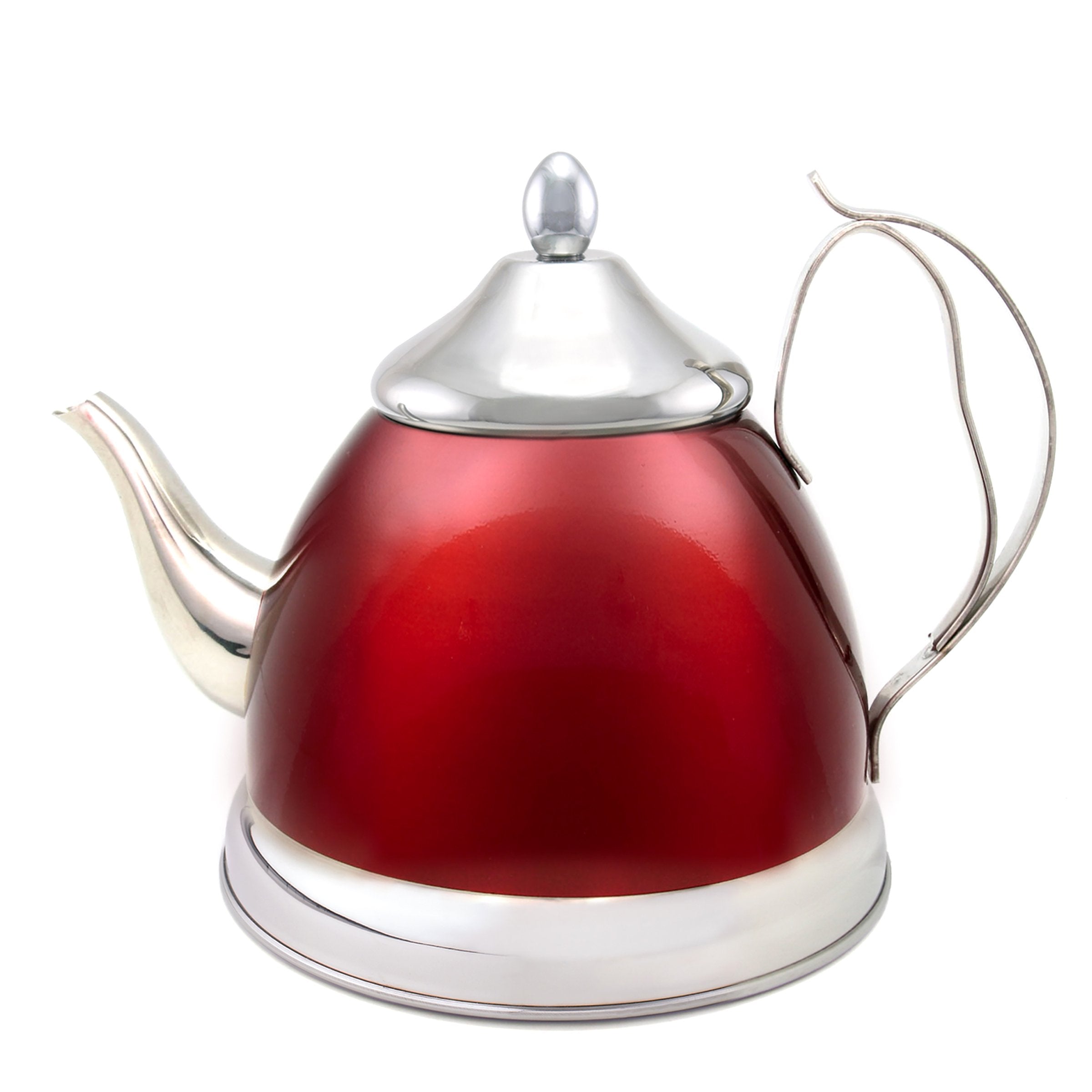 Nobili-Tea 2.0 Qt Metallic Cranberry Tea Kettle/Tea Infuser