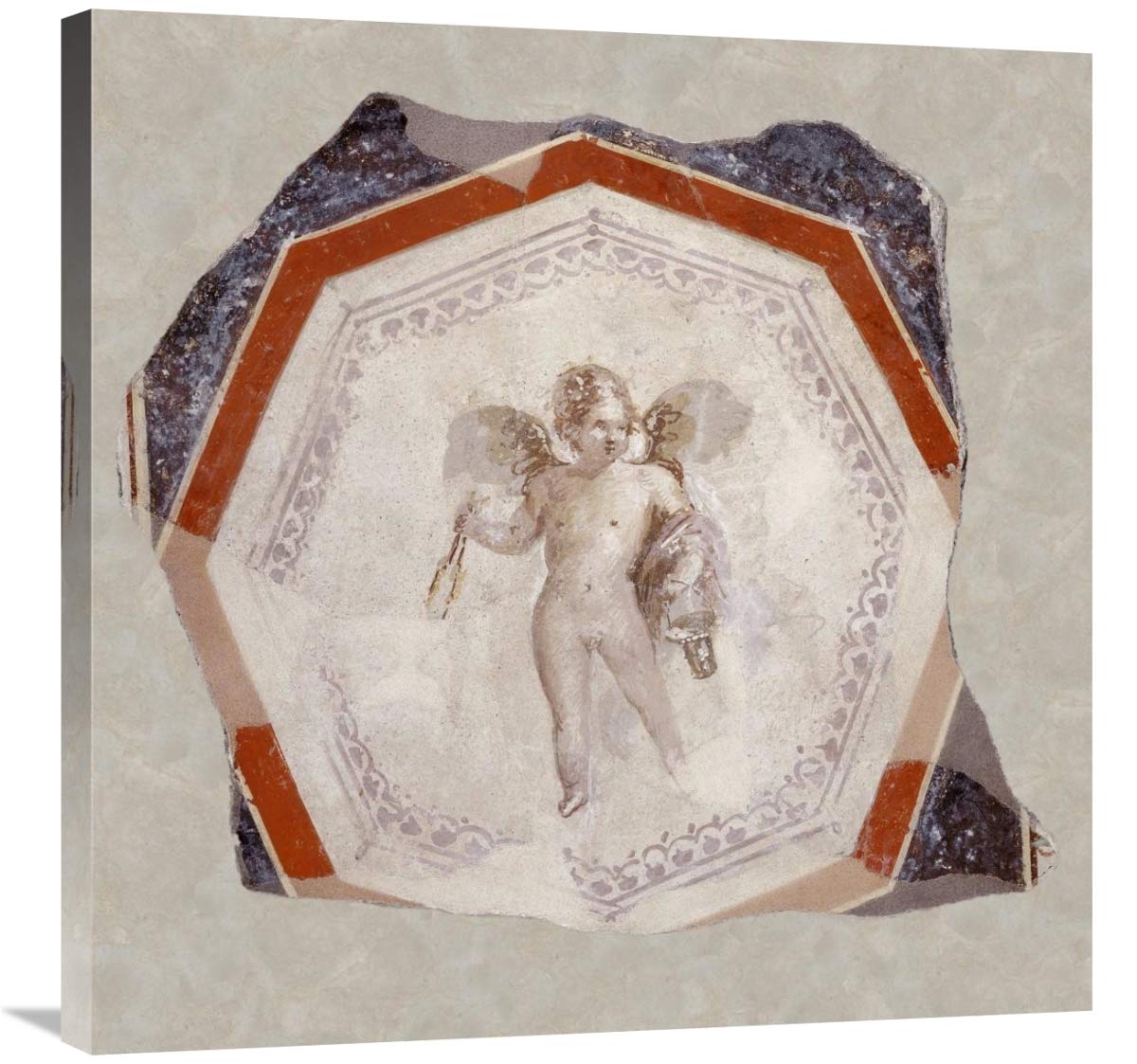 Fresco Depicting Cupid holding Two Sticks and a Pail-Canvas Art-30x30”