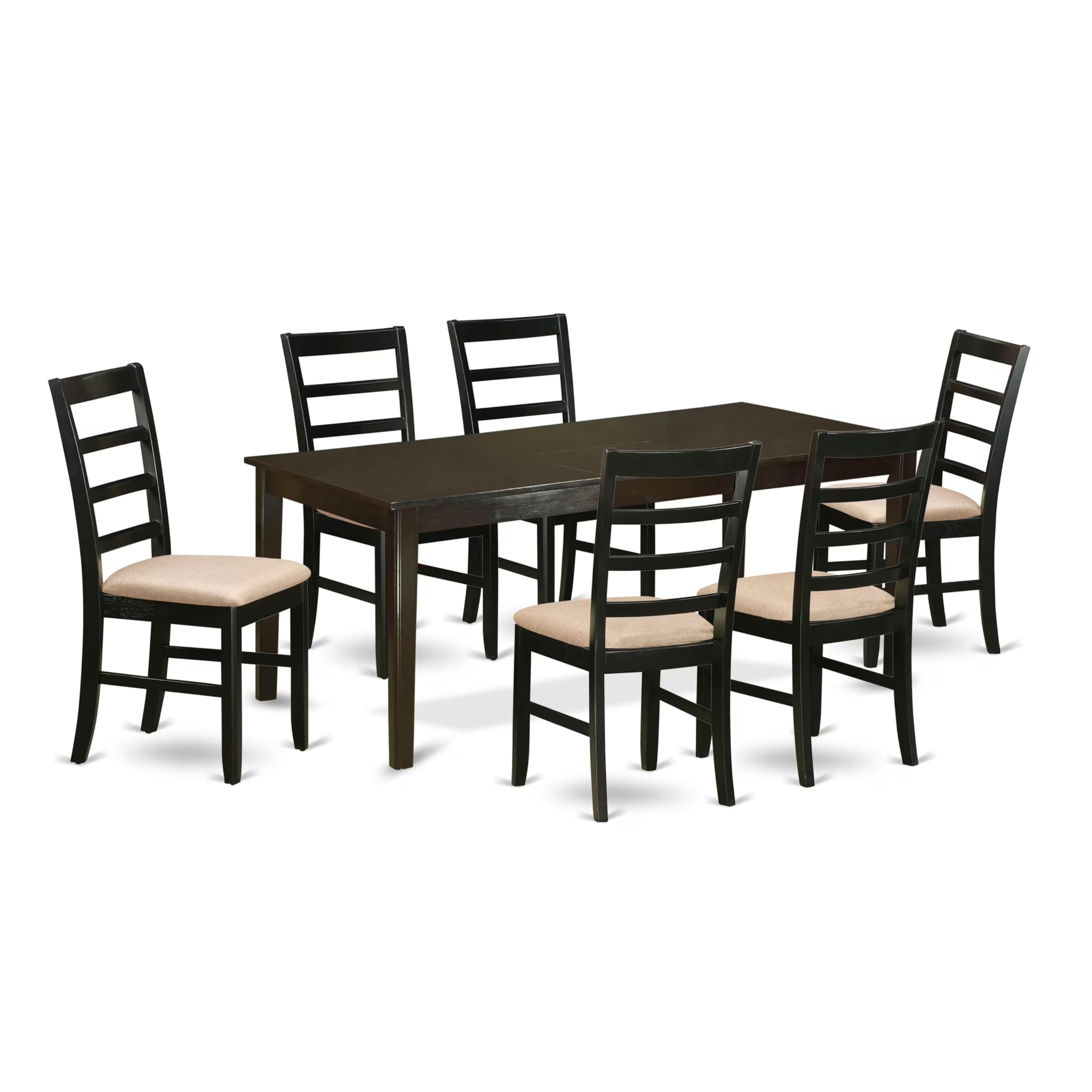HEPF7-CAP-C 7 PC Dining room set-Dinette Table with Leaf and 6 Dining Chairs.