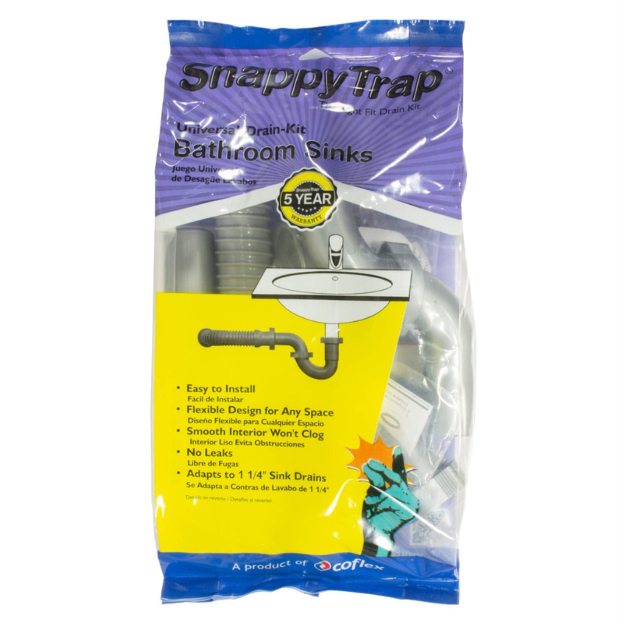 Snappy Trap Universal Drain Kit For Bathroom Sinks