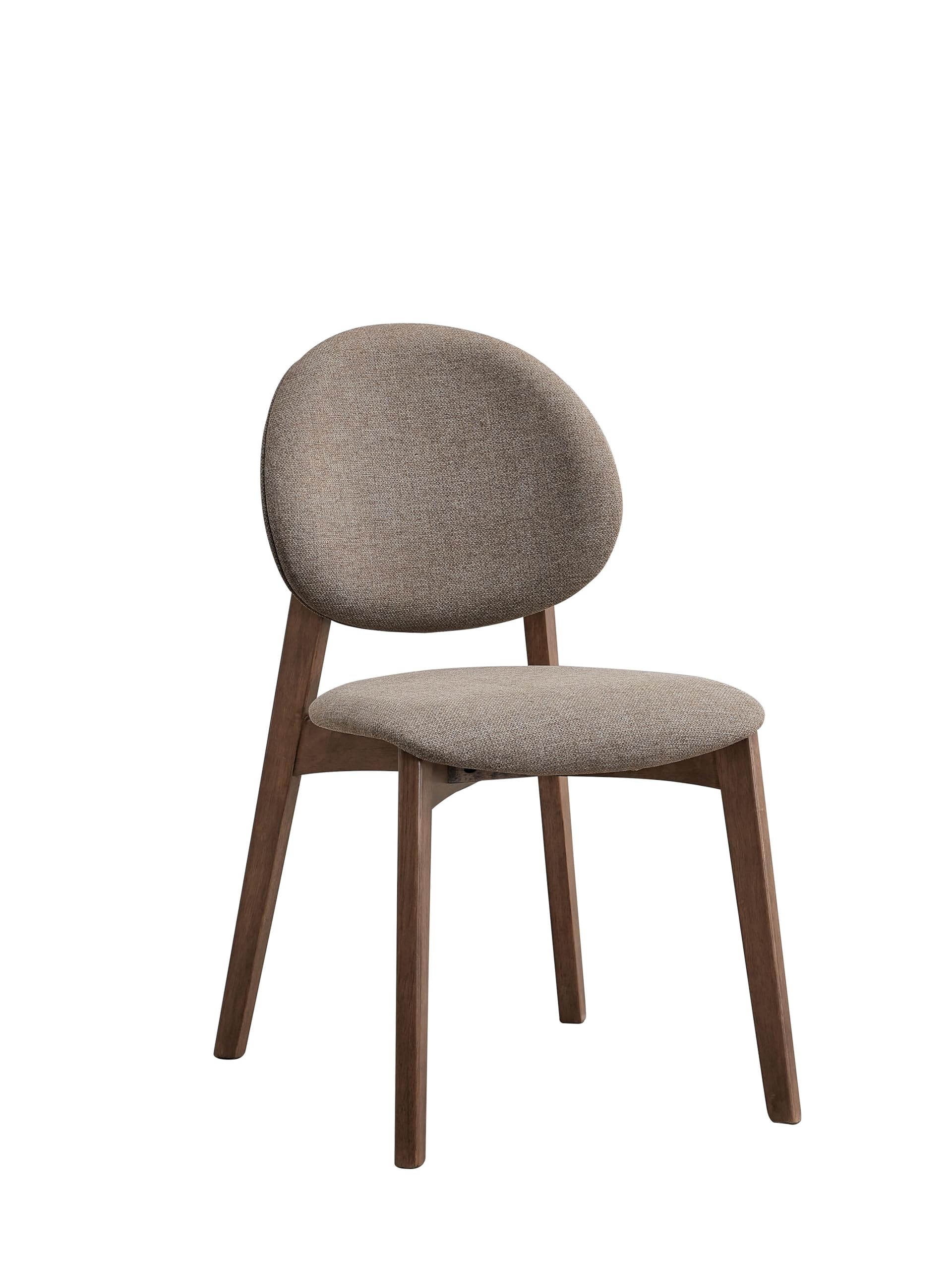 ACME Hadasa Side Chair (Set-2), Light Brown Linen & Walnut Finish