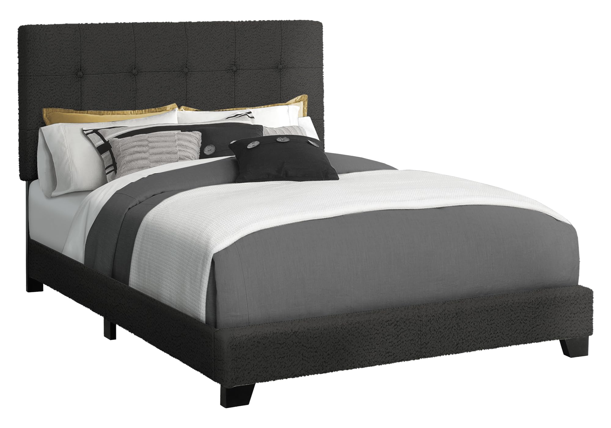 Bed, Full Size, Bedroom, Upholstered, Frame Only, Transitional