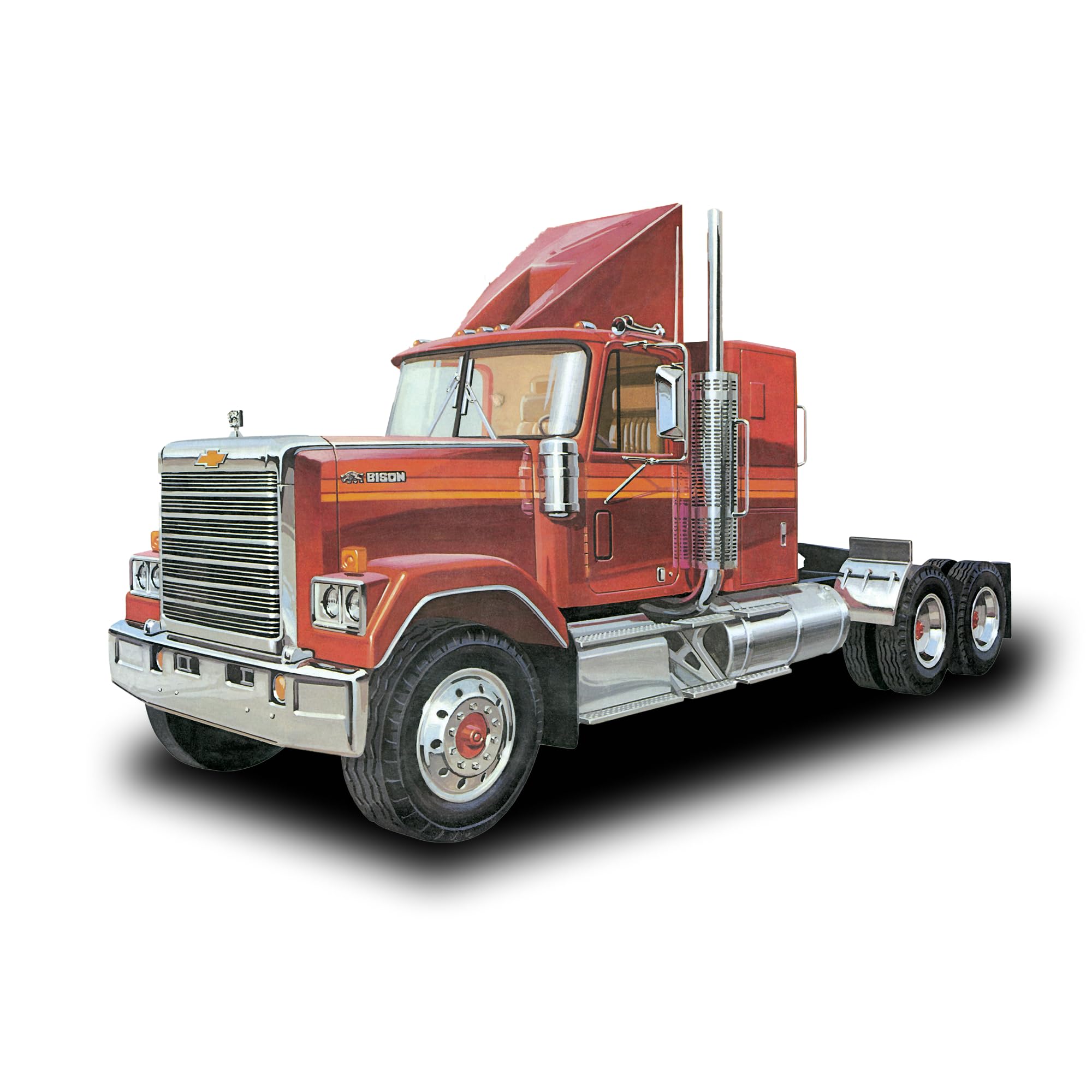 Skill 3 Model Kit Chevrolet Bison Truck Tractor 1/25 Scale Model by AMT