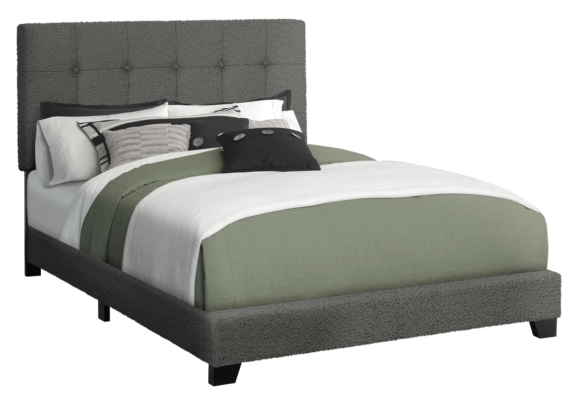 Bed, Full Size, Bedroom, Upholstered, Frame Only, Transitional