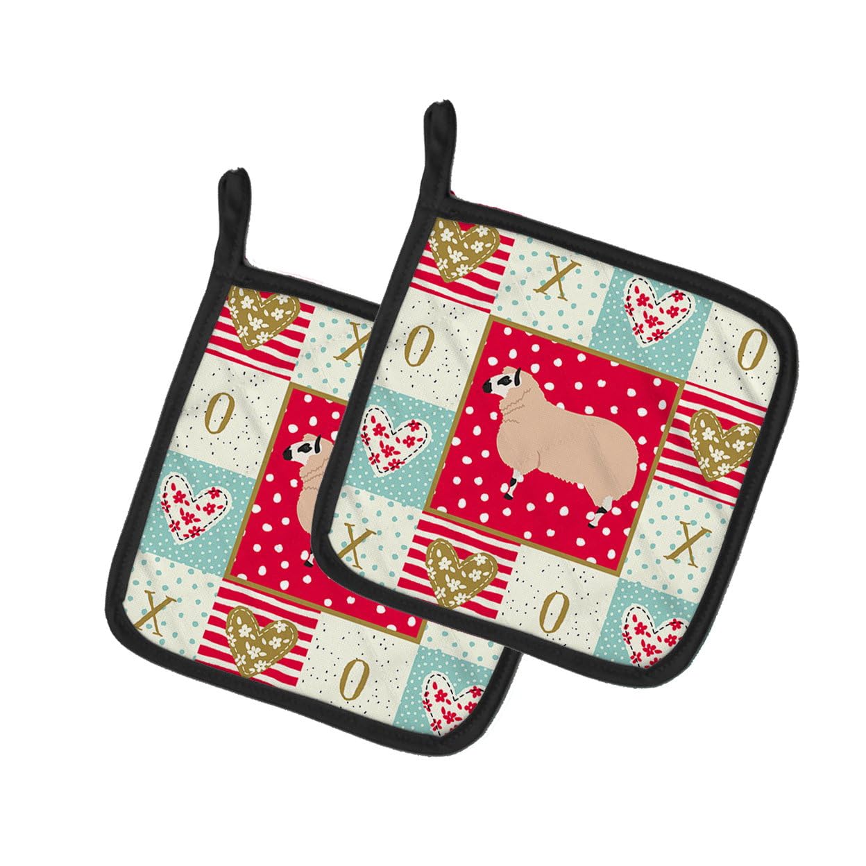Kerry Hill Sheep Love Pair of Pot Holders