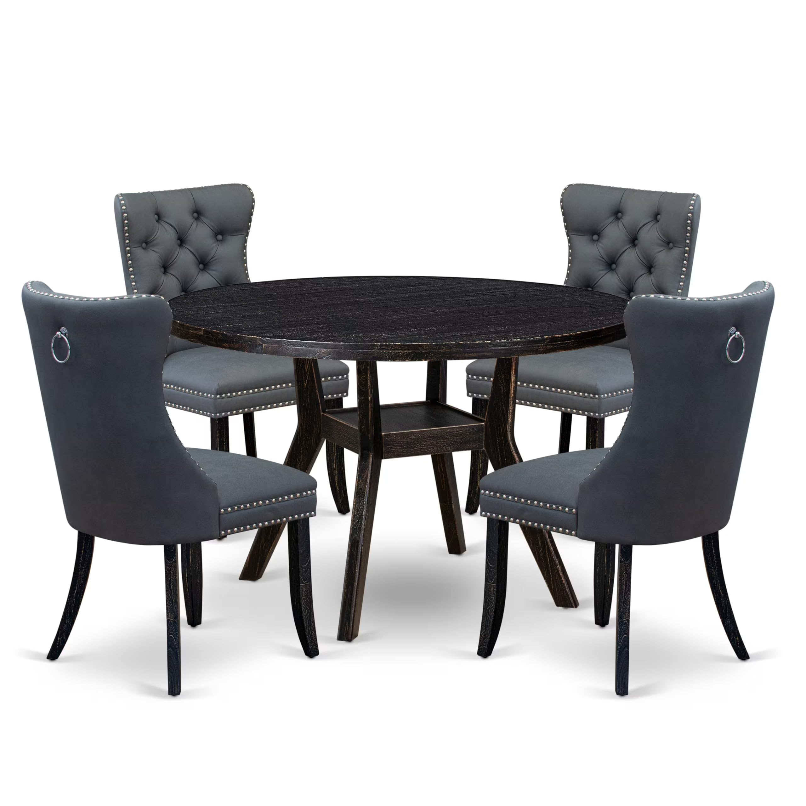 5-Piece Kitchen Table Set In Platinum Gray Color