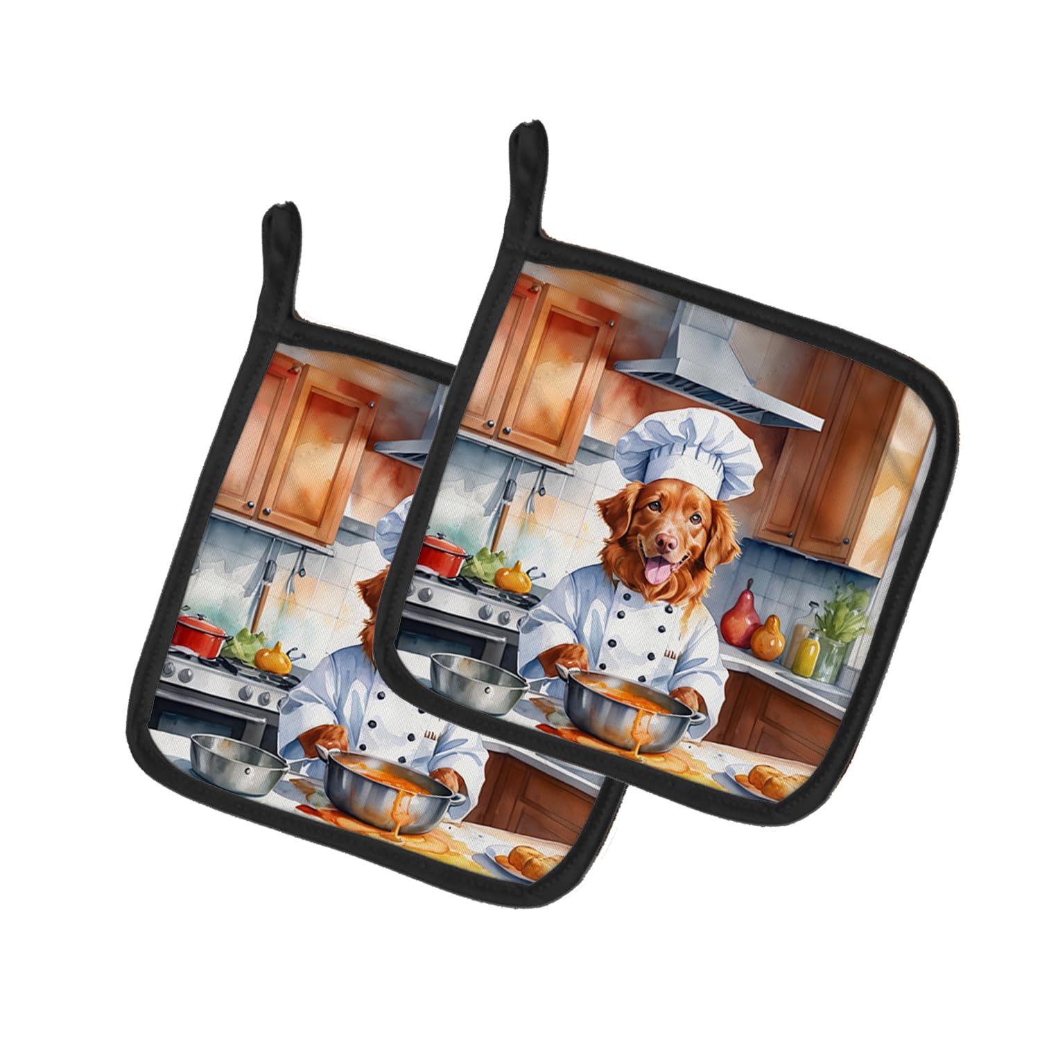 Nova Scotia Duck Tolling Retriever The Chef Pair of Pot Holders