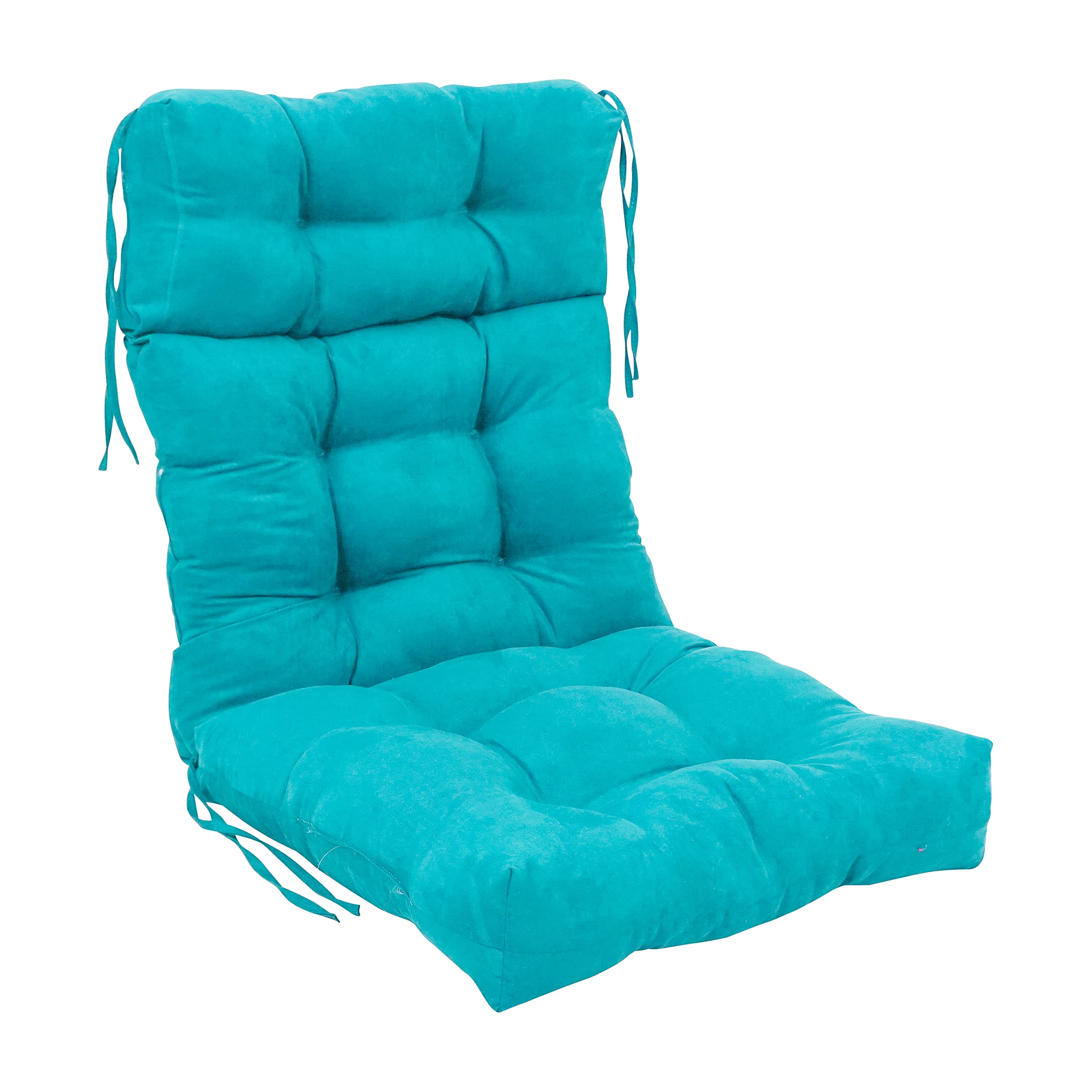 22-inch by 45-inch Solid Microsuede Tufted Chair Cushion Blue-Color