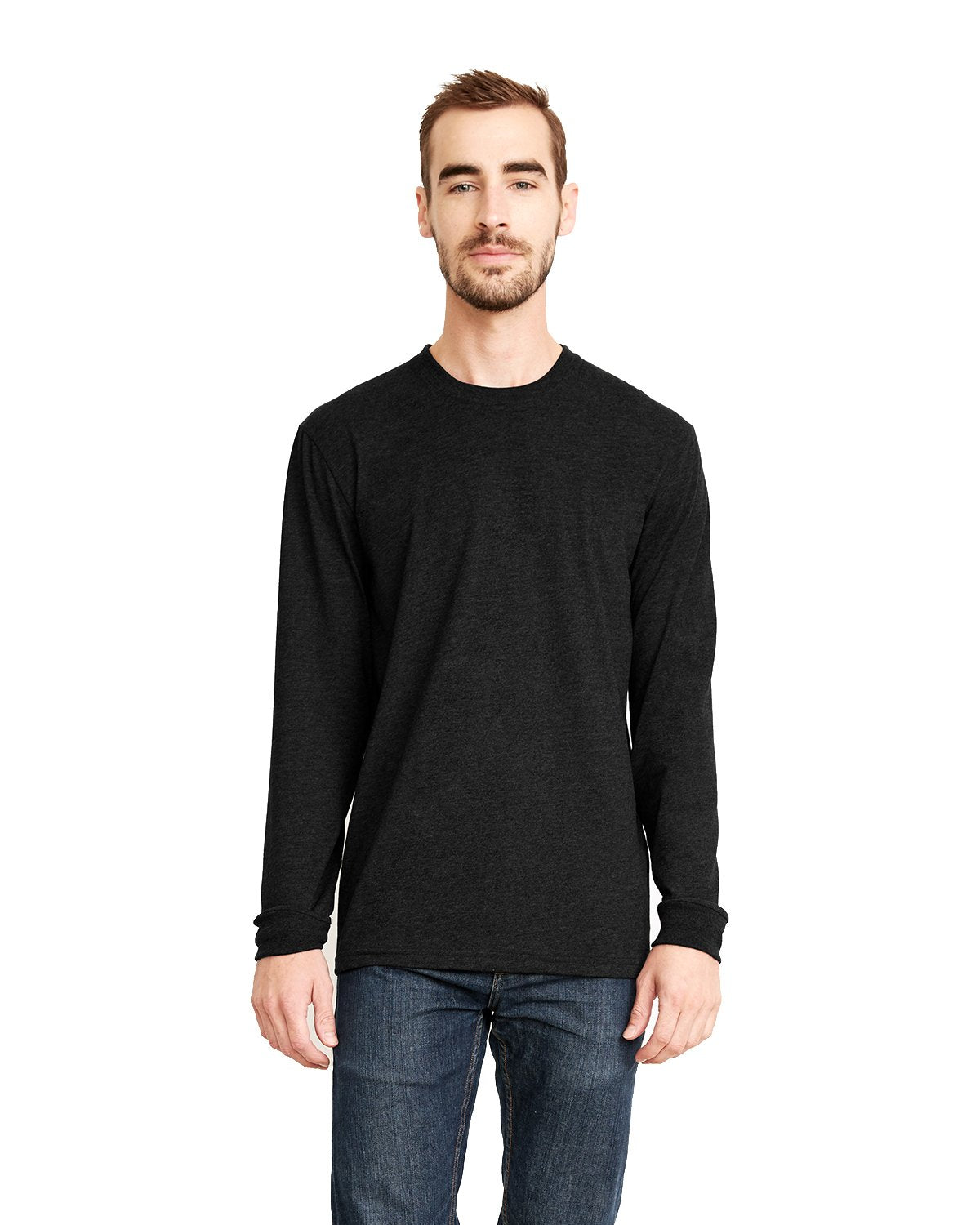 Next Level Sueded Long Sleeve Crew - Black, L