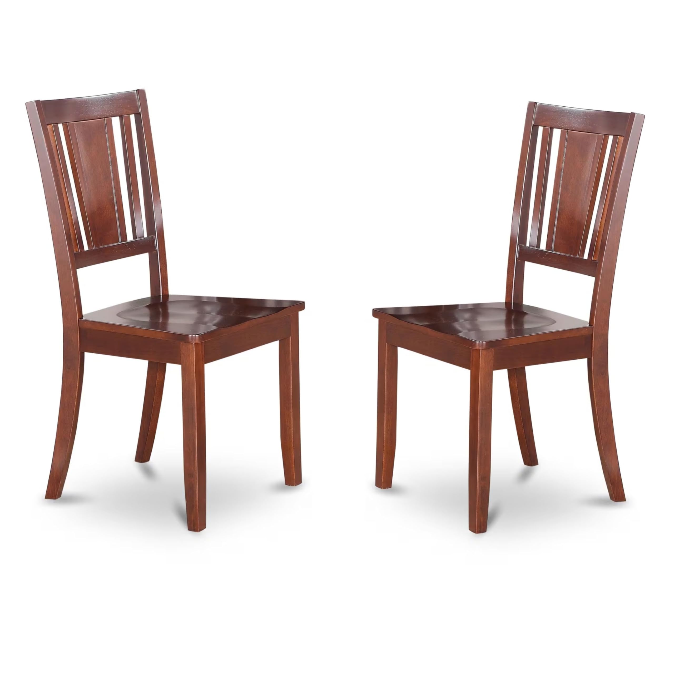 Dudley  Dining  Chair  with  Wood  Seat  in  Mahogany  Finish,  Set  of  2