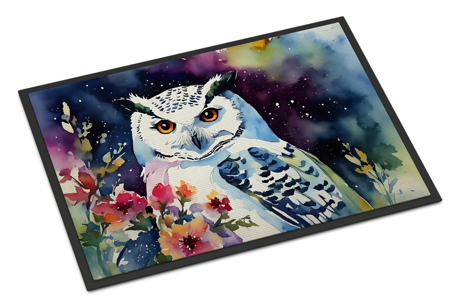 Carolines Treasures DAC3267JMAT Snowy Owl Doormat Front Door Mat Indoor Outdoor Rugs for Entryway, Non Slip Washable Low Pile, 24H X 36W