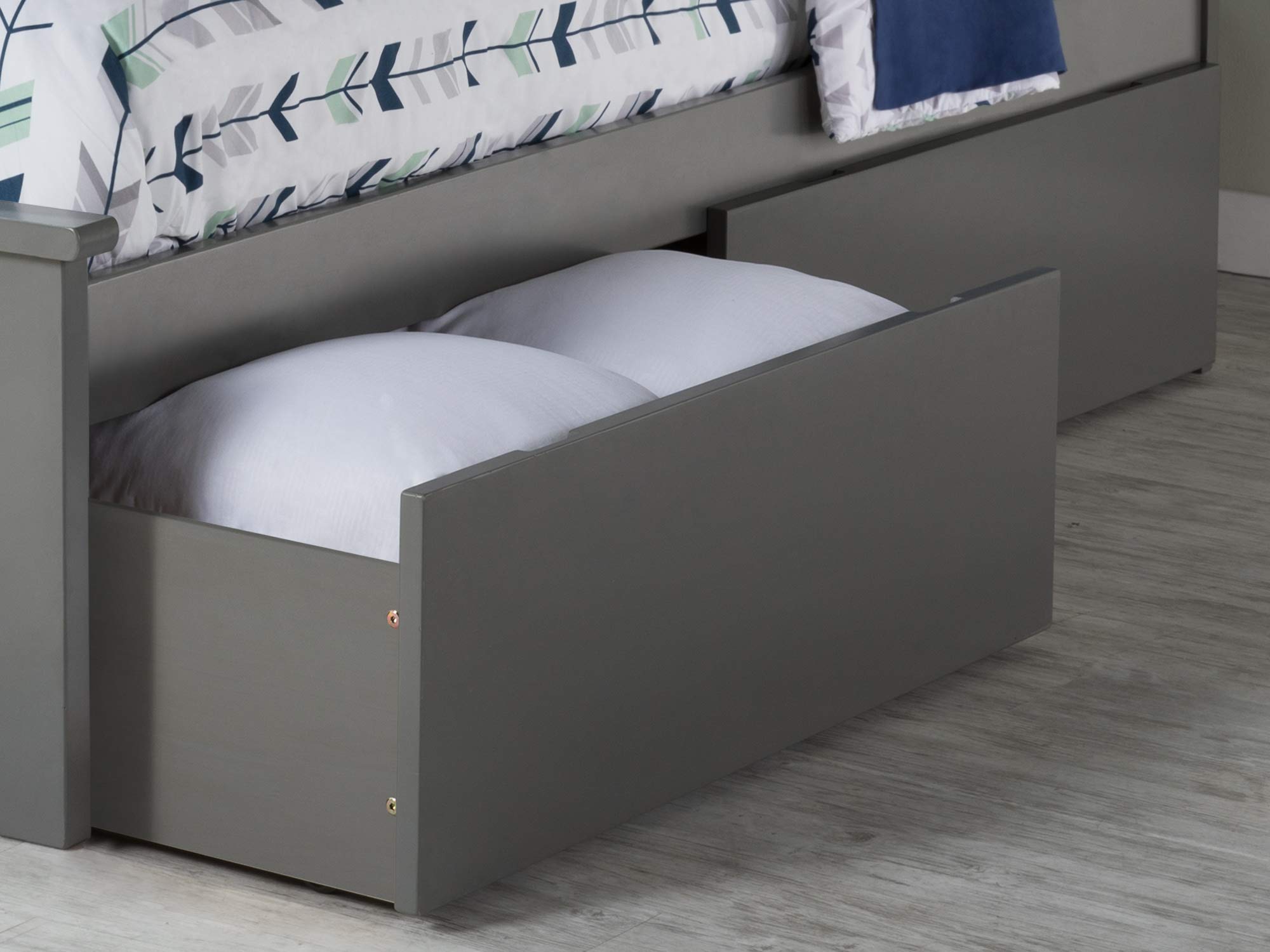 Set of 2 Twin/Full Under-Bed Storage Drawers in Grey