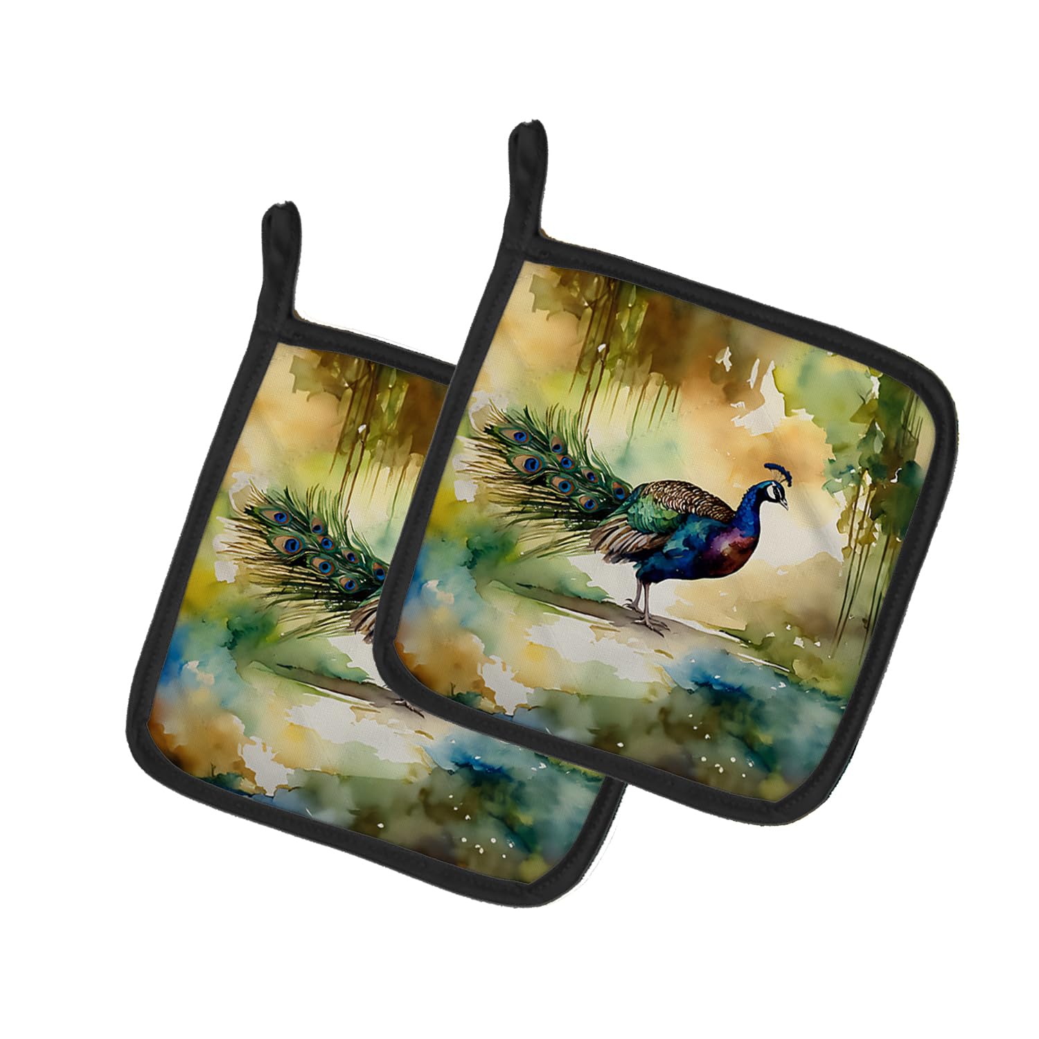 Peacock Pair of Pot Holders