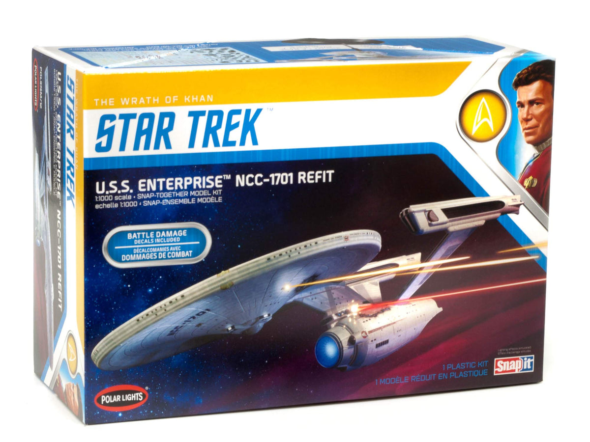 Polar Lights Star Trek U.S.S. Enterprise Refit Wrath Of Khan Edition 2T 1:1000 Scale Model Kit
