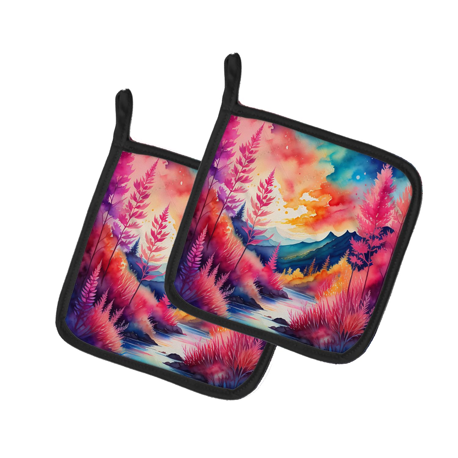 Colorful Astilbe Pair of Pot Holders