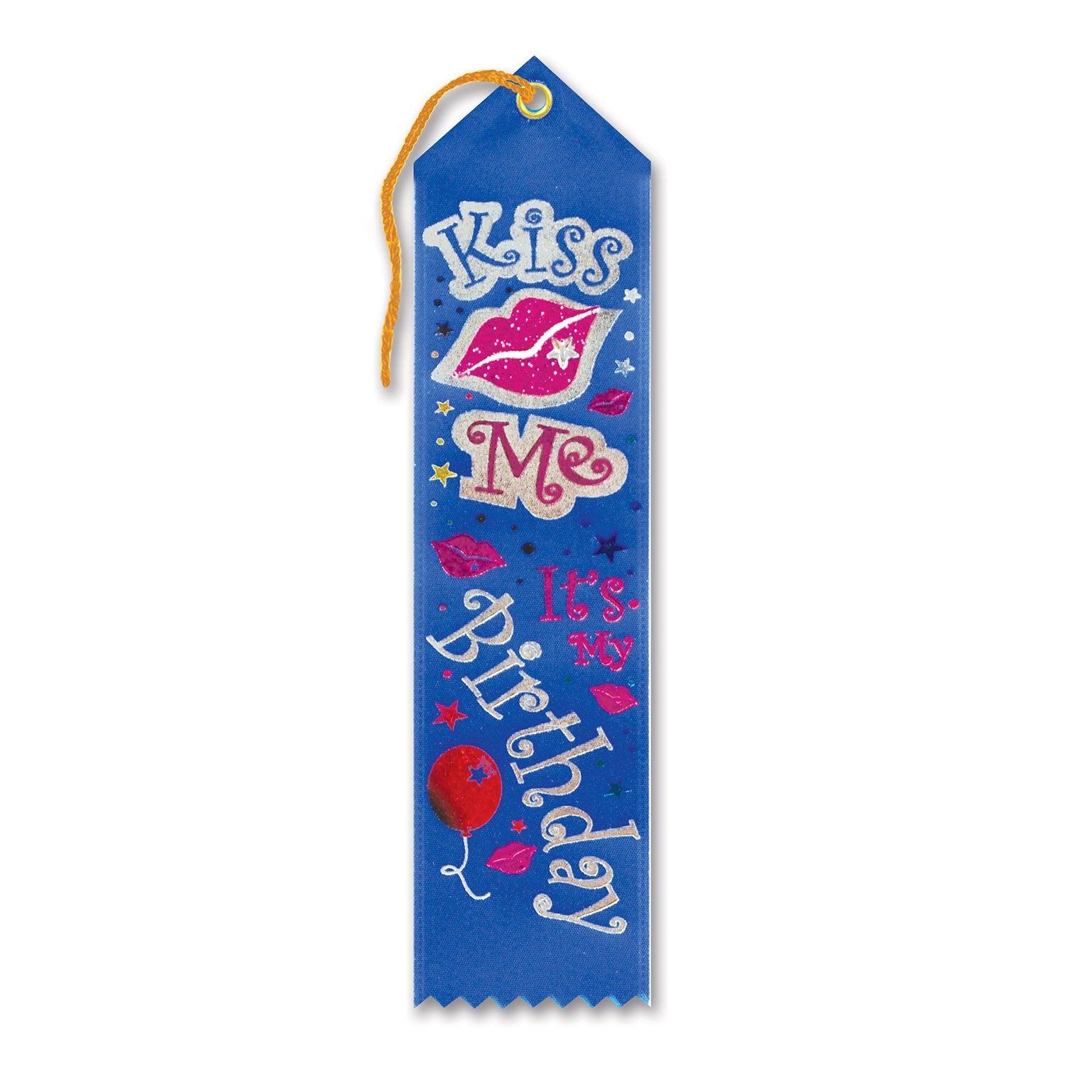 Kiss Me, Its My Birthday Jeweled Ribbon (Pack of 6)