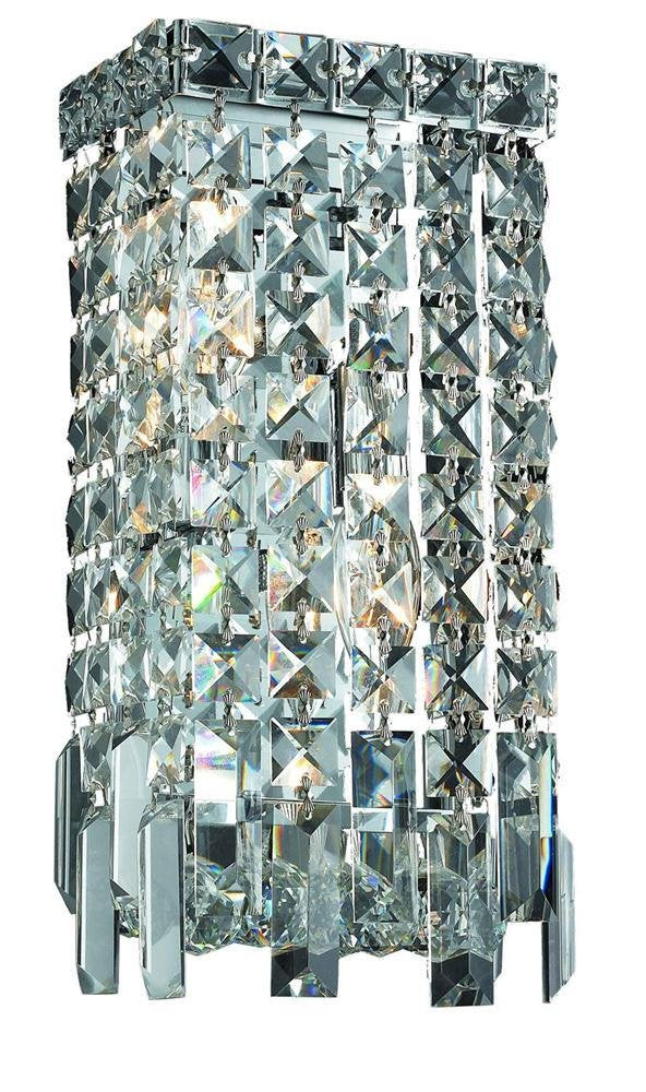 Maxime 2 light Chrome Wall Sconce Clear Royal Cut Crystal