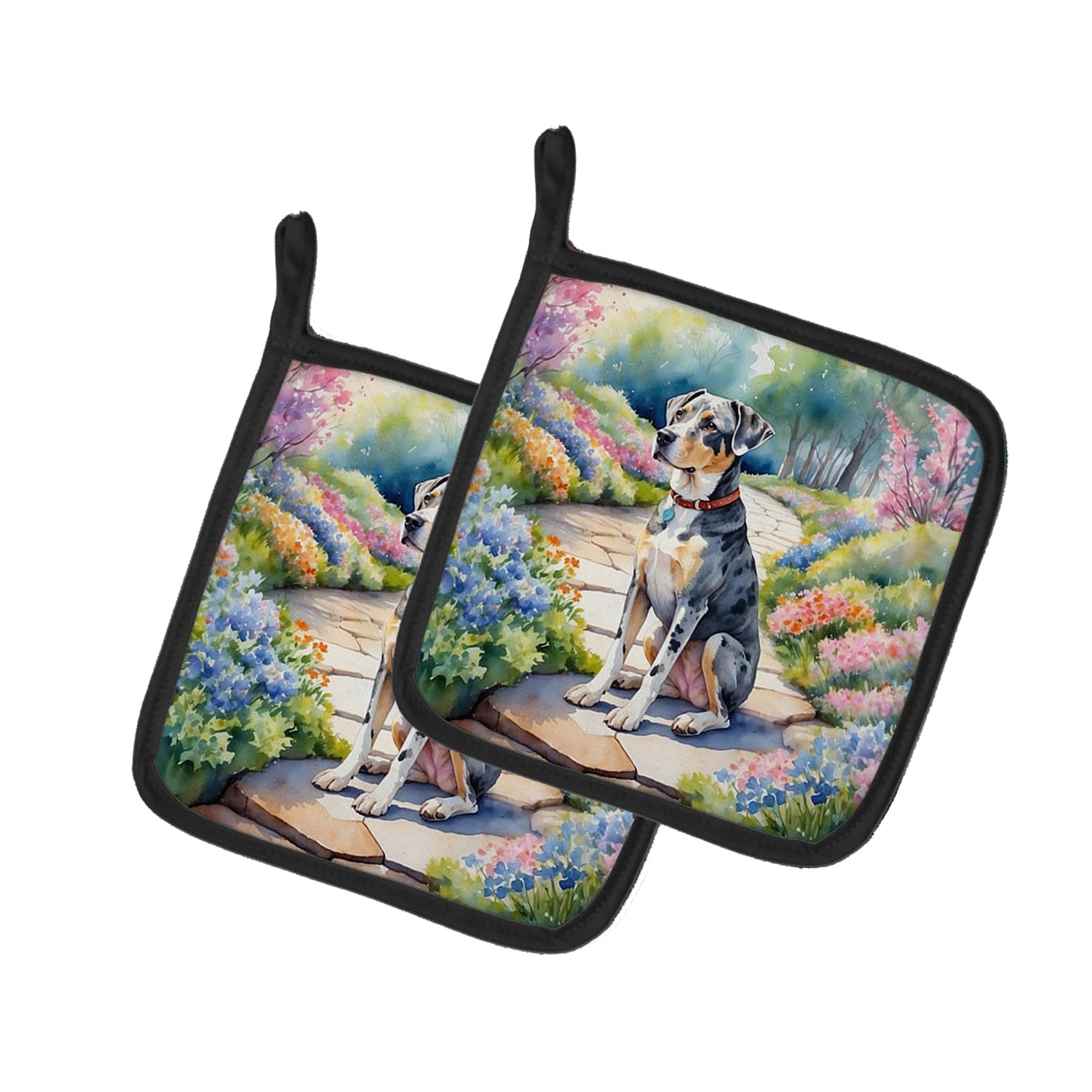 Catahoula Spring Path Pair of Pot Holders