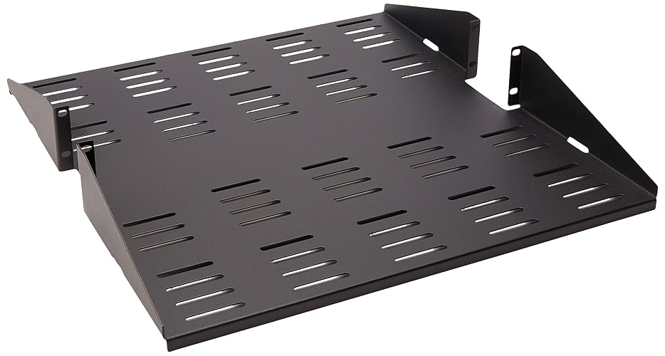 2POST RELAY RACK SHELF 20IN SOLID FLANGES DOWN