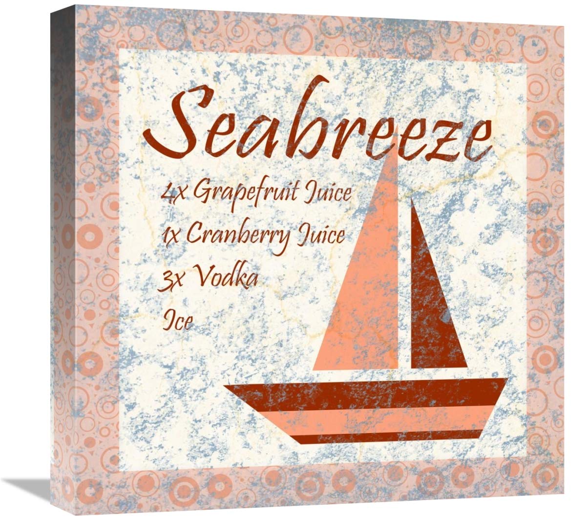 Cocktail Recipes - Sea Breeze-Canvas Art-18x18”