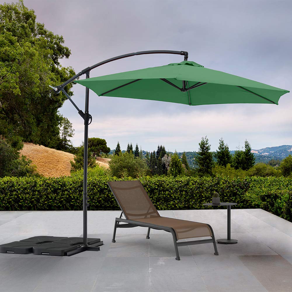 Aiden Outdoor Standing Umbrella, Polyester fabric in Green, Steel stand, air vent, without flap,...