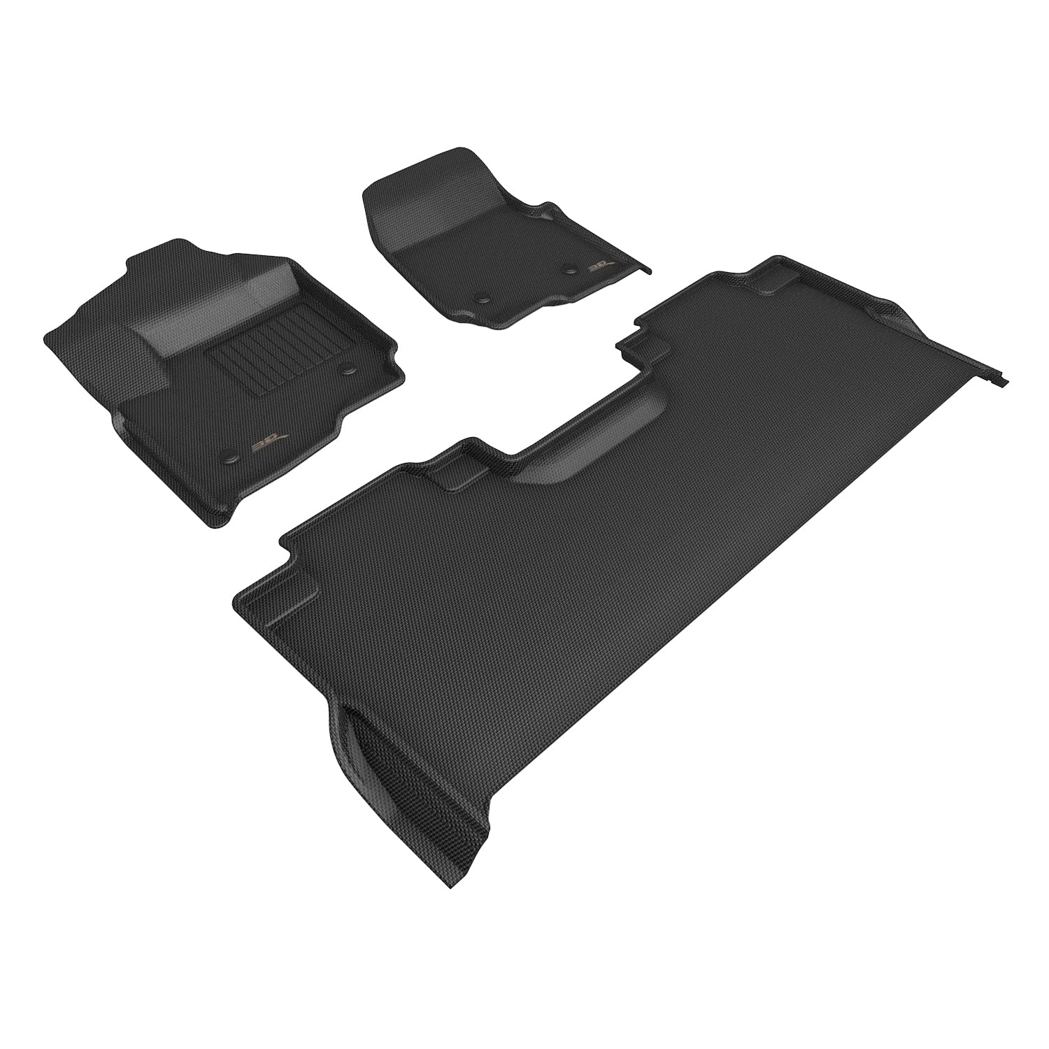3D MAXpider Compatible with FORD F-250 / 350 / 450 CREW CAB 2023-2026 BENCH SEAT, KAGU BLACK R1 R2 (VINYL FLOOR, W/UNDERSEAT STORAGE)