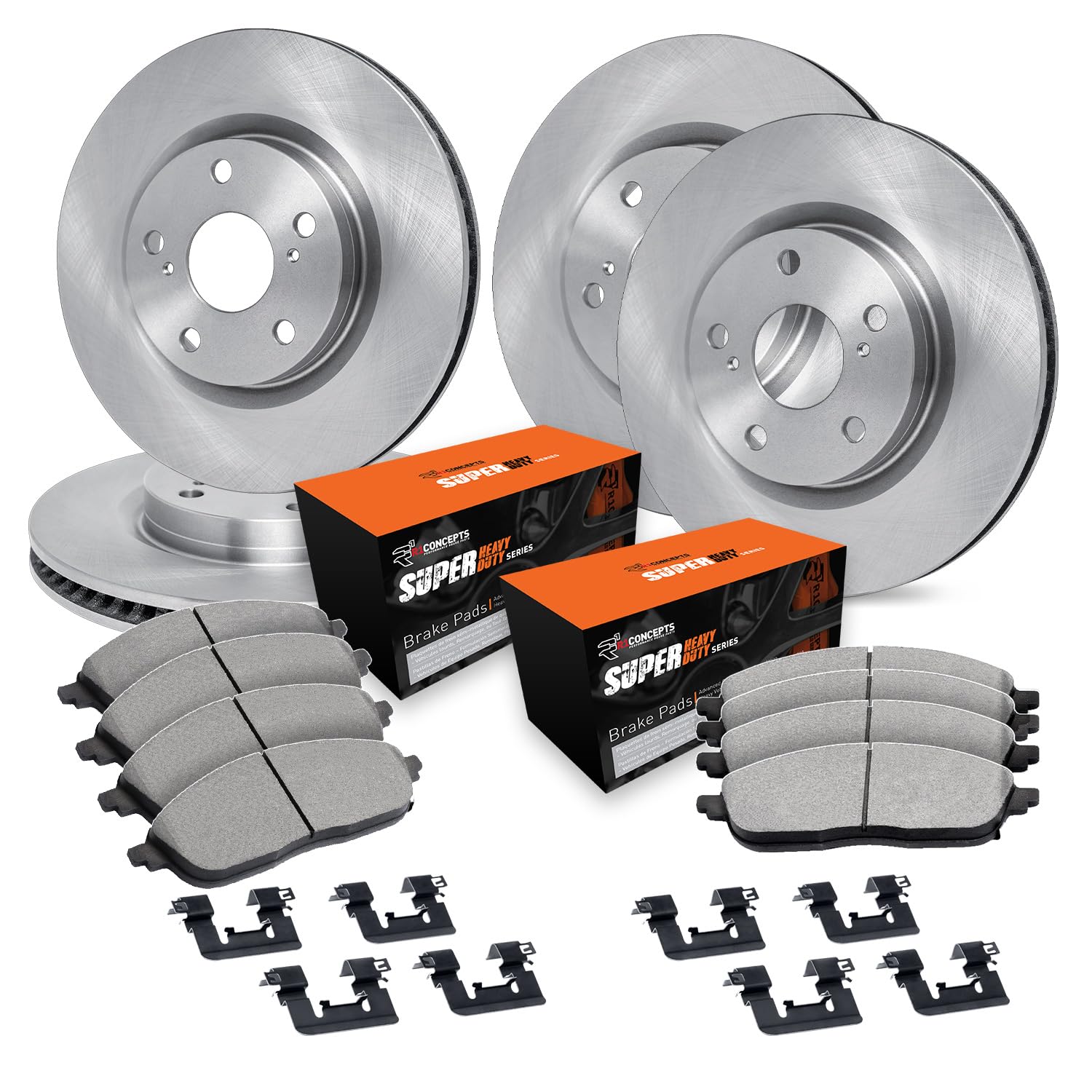 R1 Concepts Disc Brake Rotor Set with Super Duty Pads and Hardware WFXH2-40031